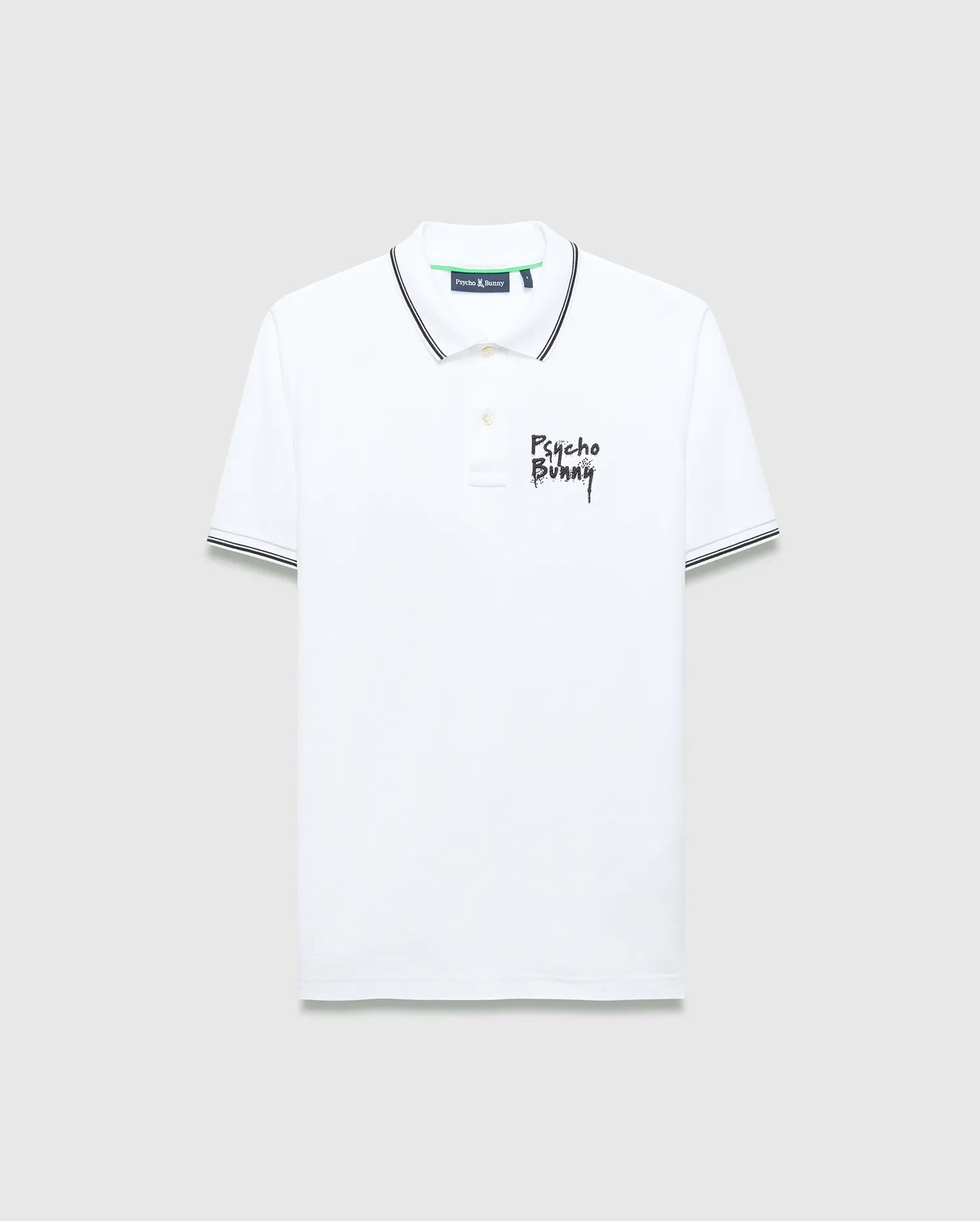 Psycho Bunny Men's Polos Duncan Pique Polo polo bianca cotone Pima