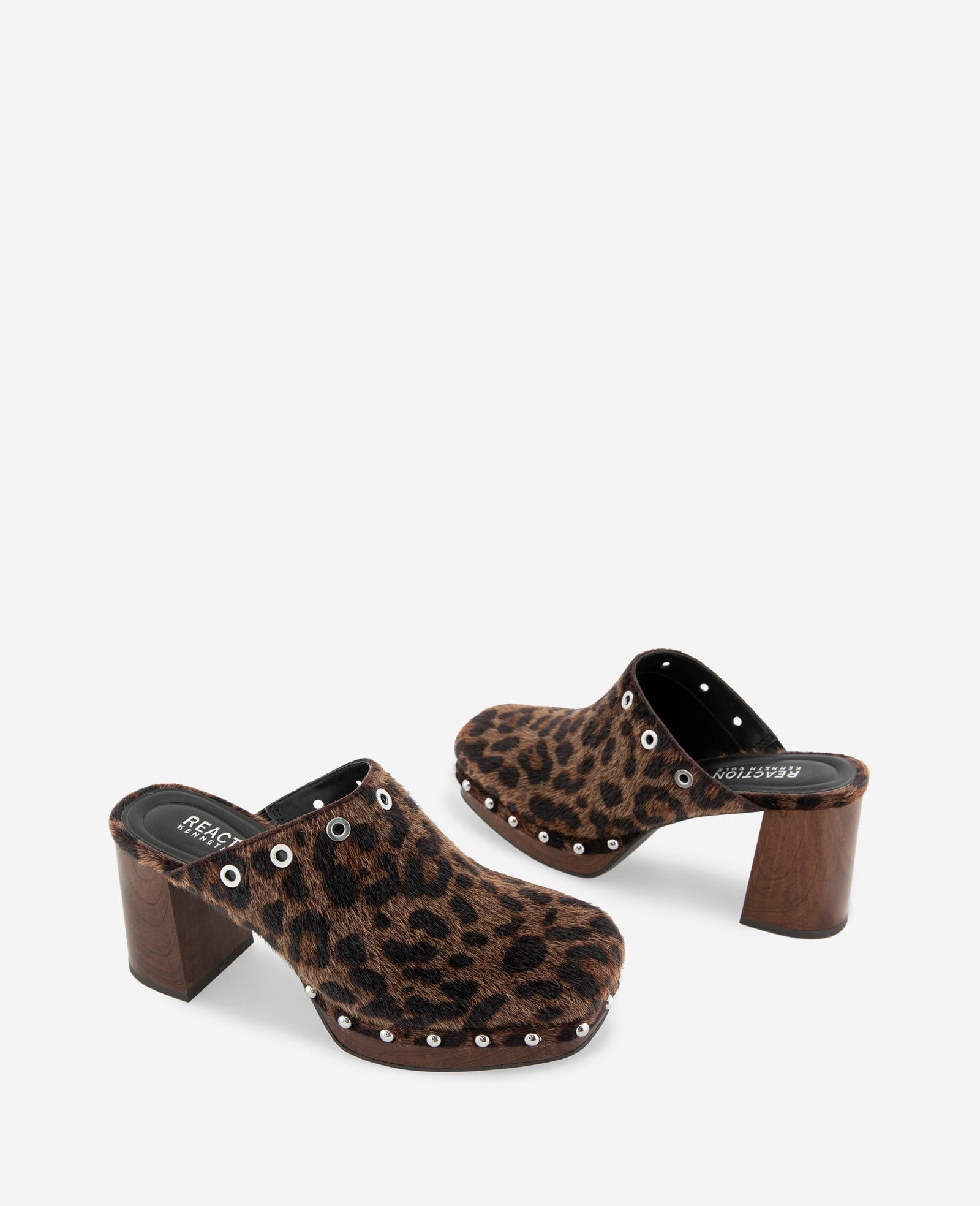 Kenneth Cole Reaction Kalley mule tacco dark brown pelo sintetico