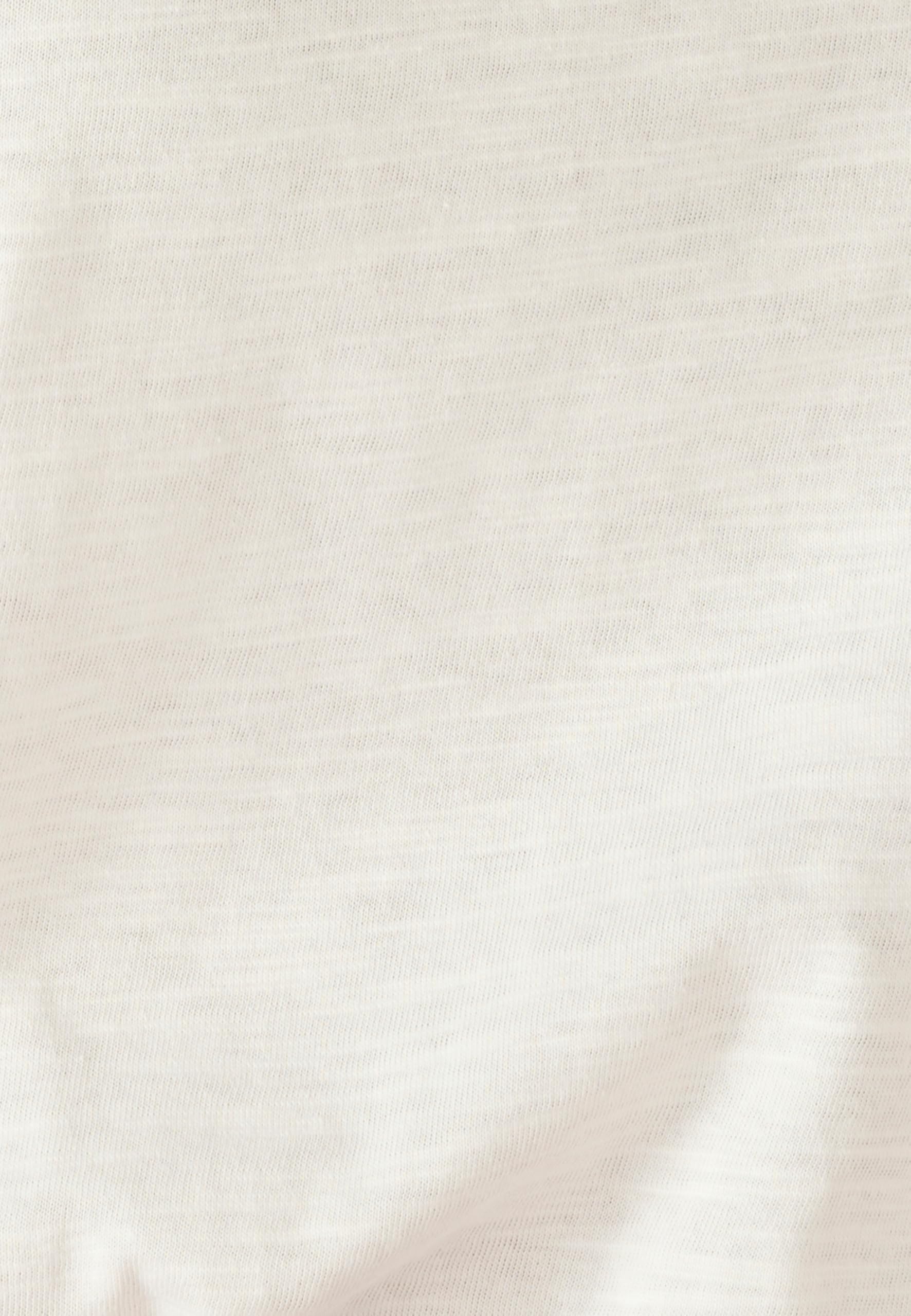 Damart Prêt-à-porter Maglietta in puro cotone con inserto macramé bianca 38-40
