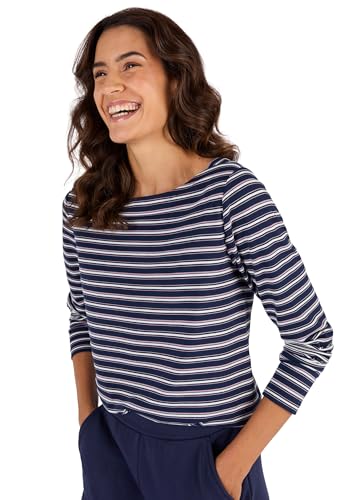 Damart Thermolactyl Maglietta da donna manica lunga taglia 38-40 a righe con interno garzato