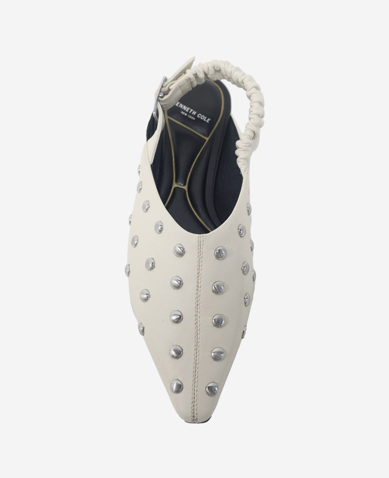 Kenneth Cole Reaction Shoes Nicola Studded Leather Slingback Sandal sandali borchiati in pelle