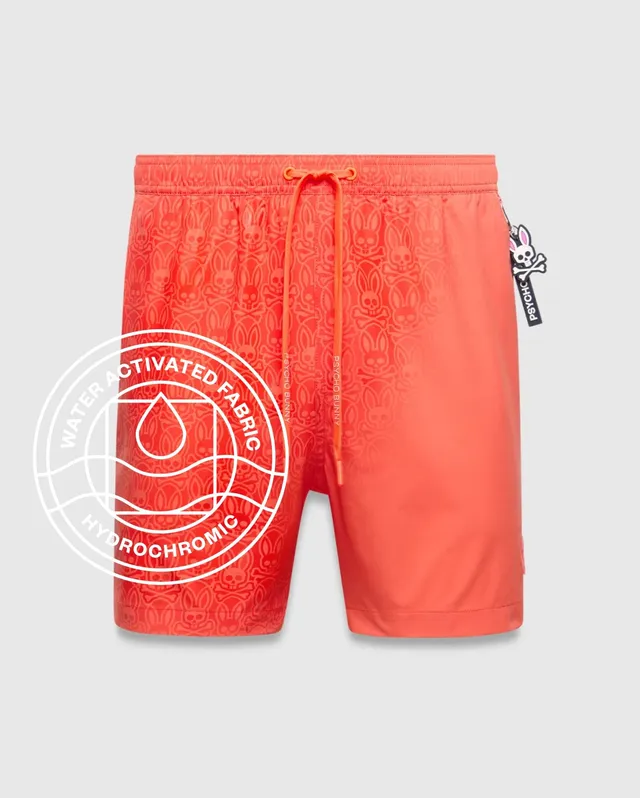 Psycho Bunny Men's Swimwear Samos costume da bagno 6" arancione idroreattivo
