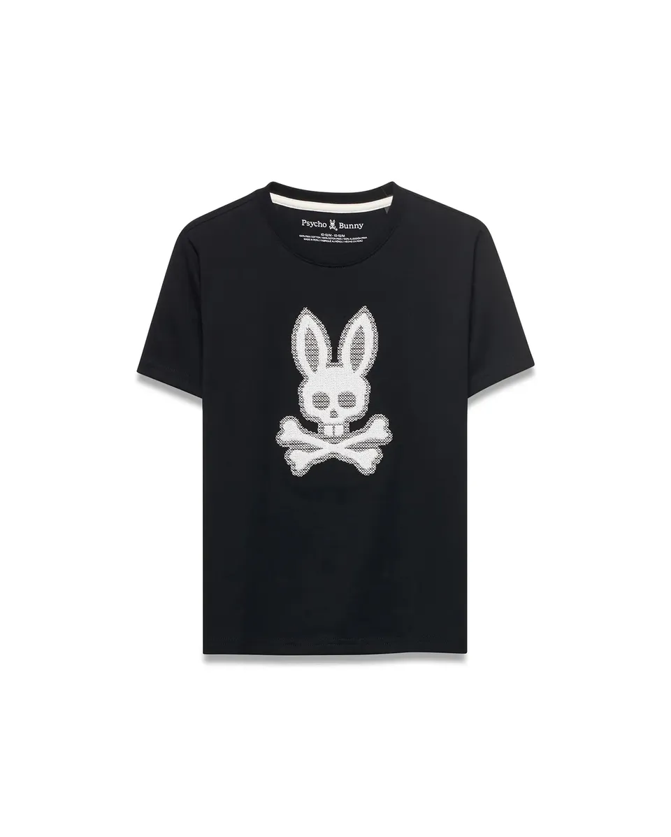 Psycho Bunny Kids Tees Samson Pima Graphic Tee maglietta nera 001, cotone Pima
