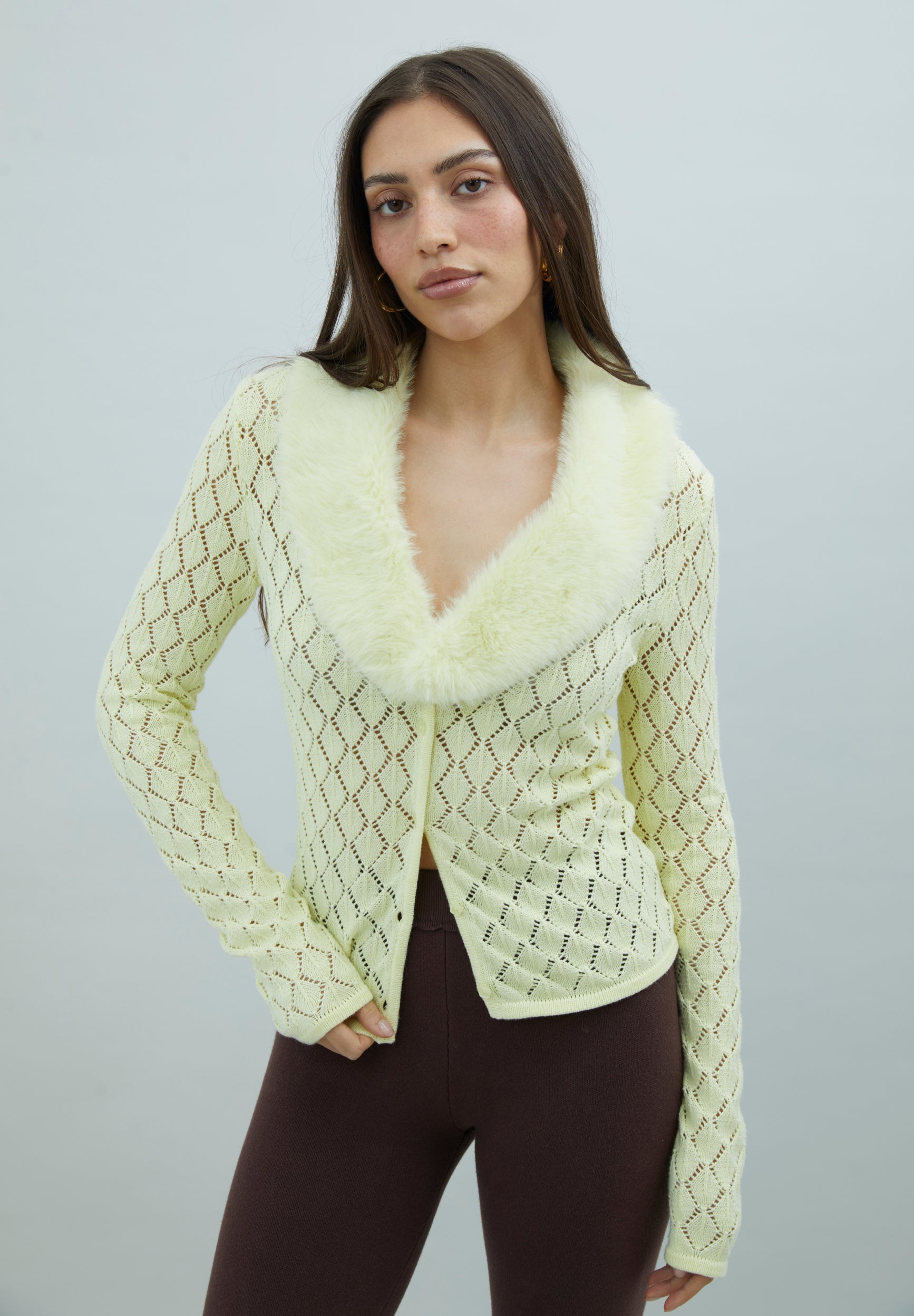 House Of Sunny Women's Knitwear VANILLA PEGGY cardigan taglie UK 6-18 cotone