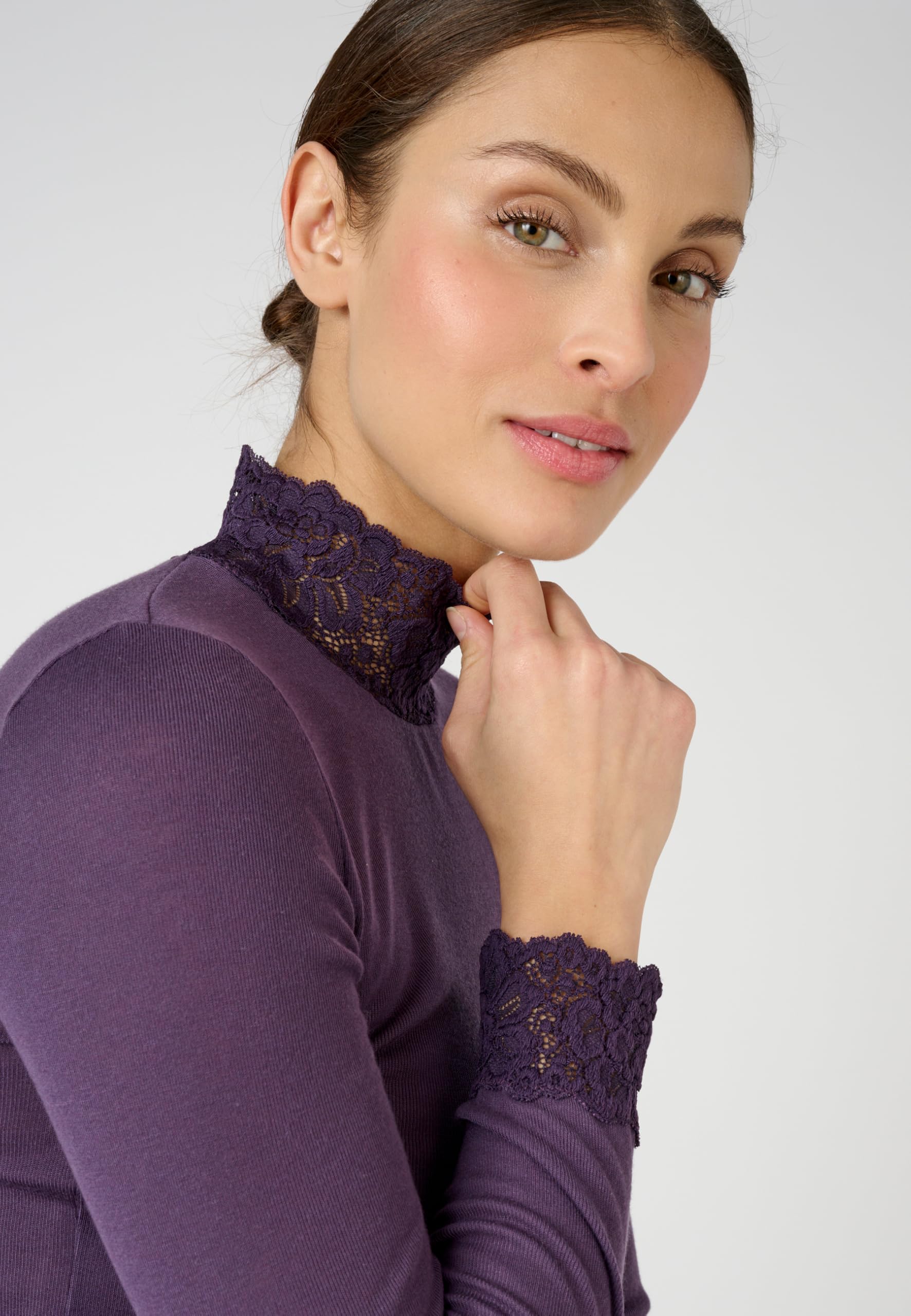 Damart Thermolactyl Maglietta fine costa maniche lunghe viola XS