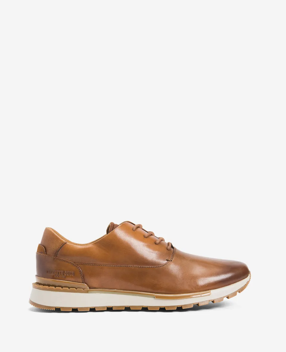 Kenneth Cole Reaction Shoes Kev Leather Lace-Up with TECHNI-COLE scarpe cognac