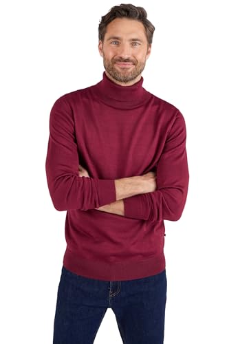 Damart Prêt-à-porter Maglione classico dolcevita da uomo maglione rosso bordeaux