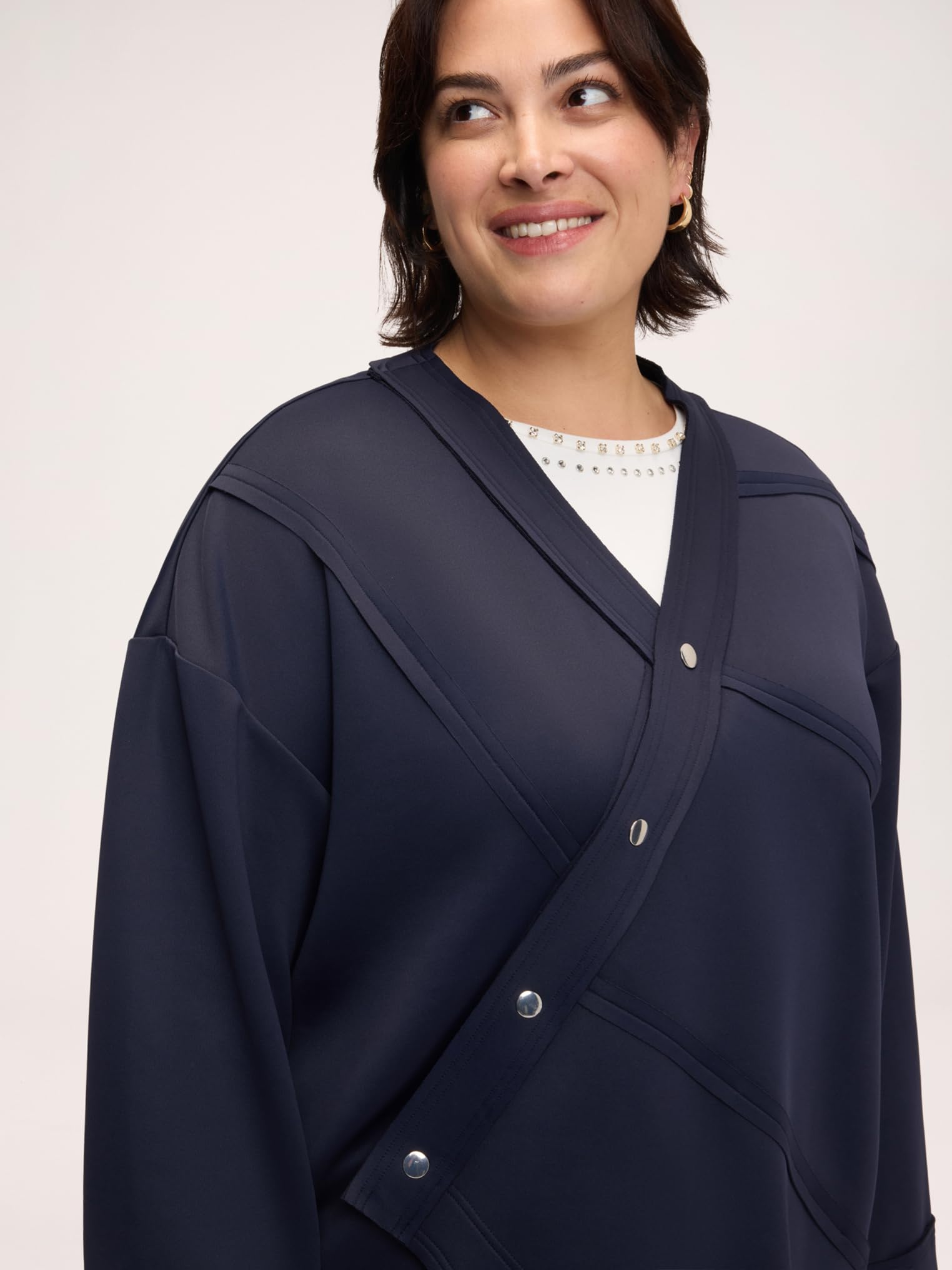 Fiorella Rubino Maglie e felpe Felpa con chiusura asimmetrica S Plus over