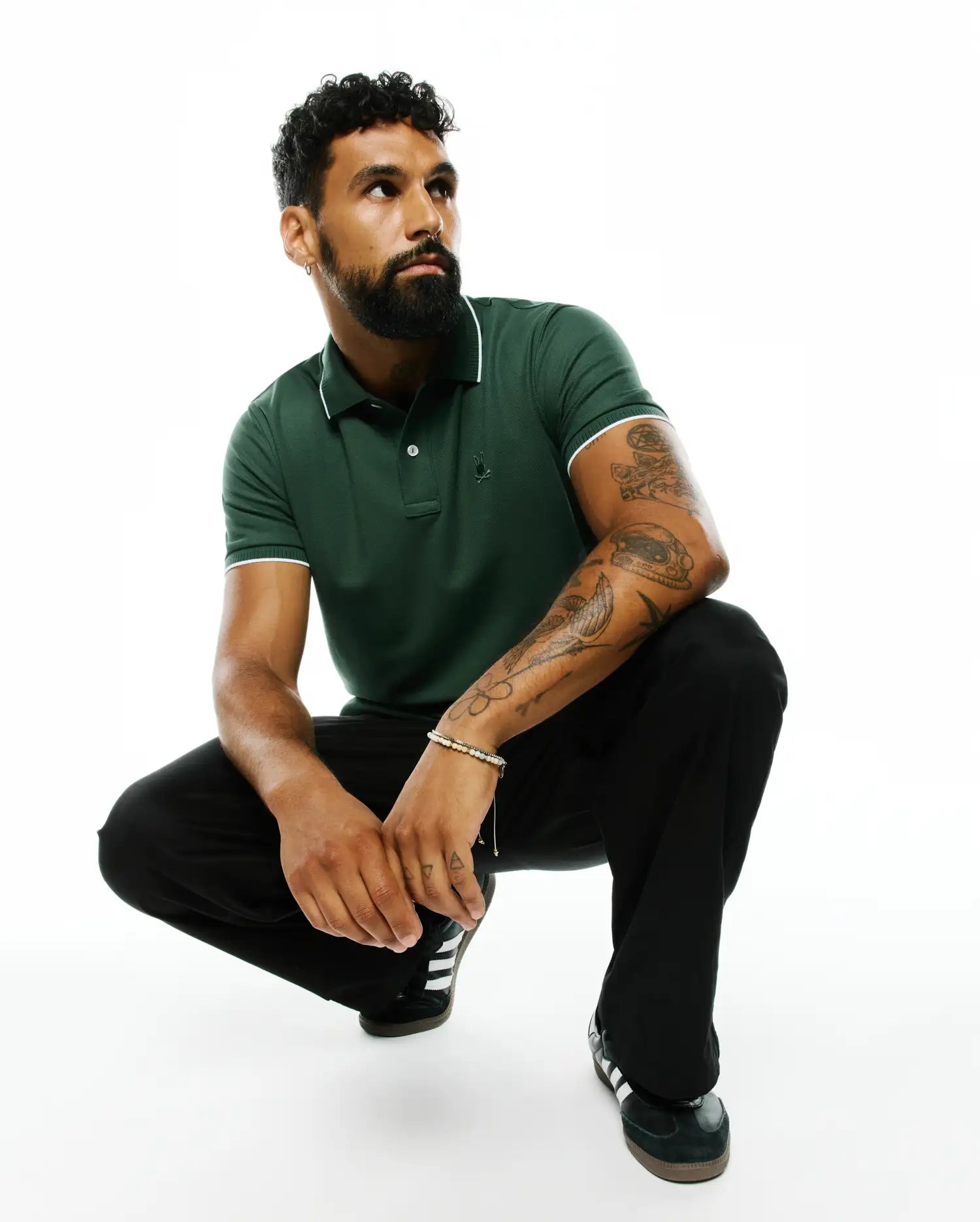 Psycho Bunny Men's Polos Men's Ringston Pima Pique Polo polo verde piqué