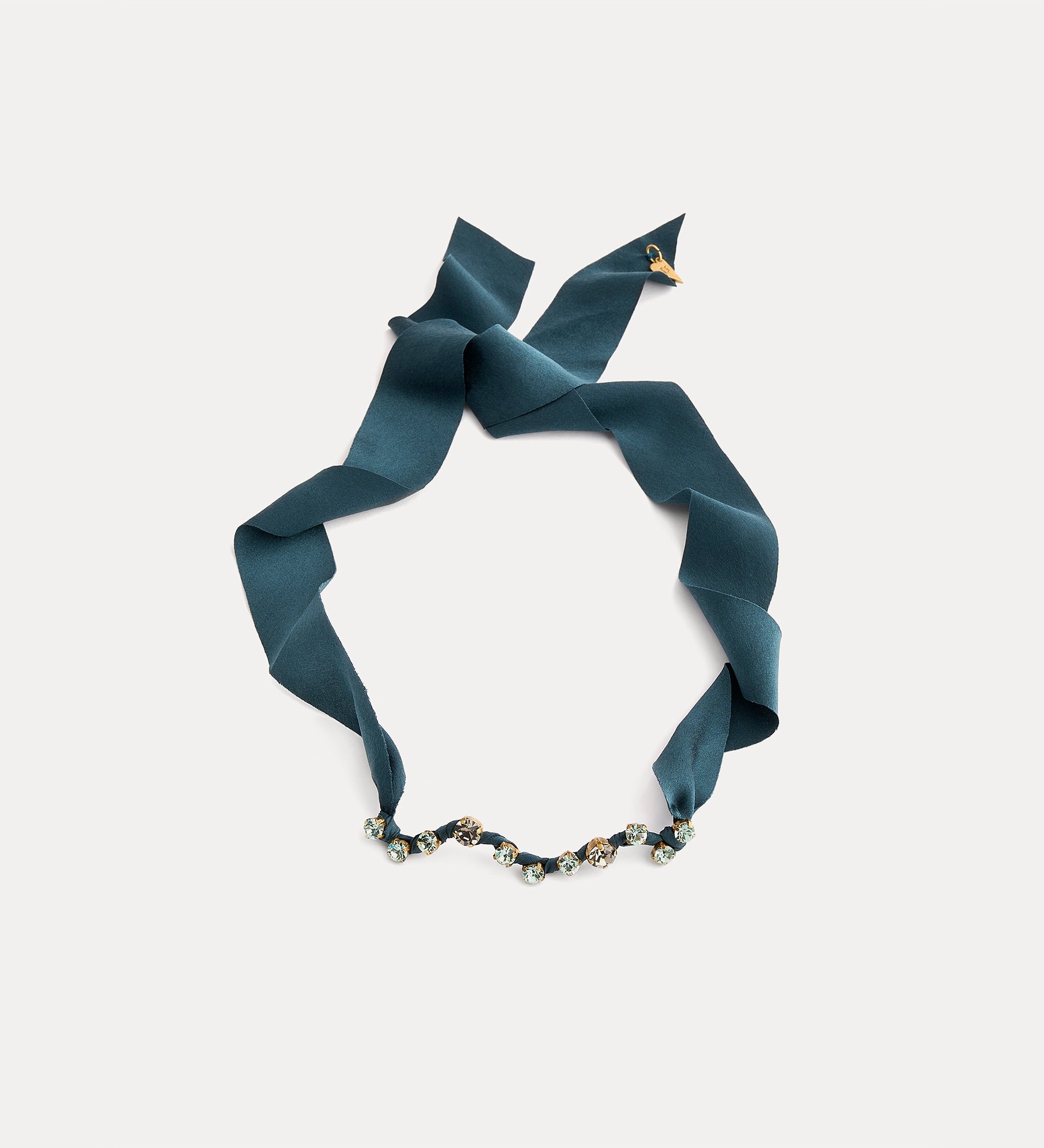 Forte gioielli fabric choker with crystals loto choker in tessuto leggero