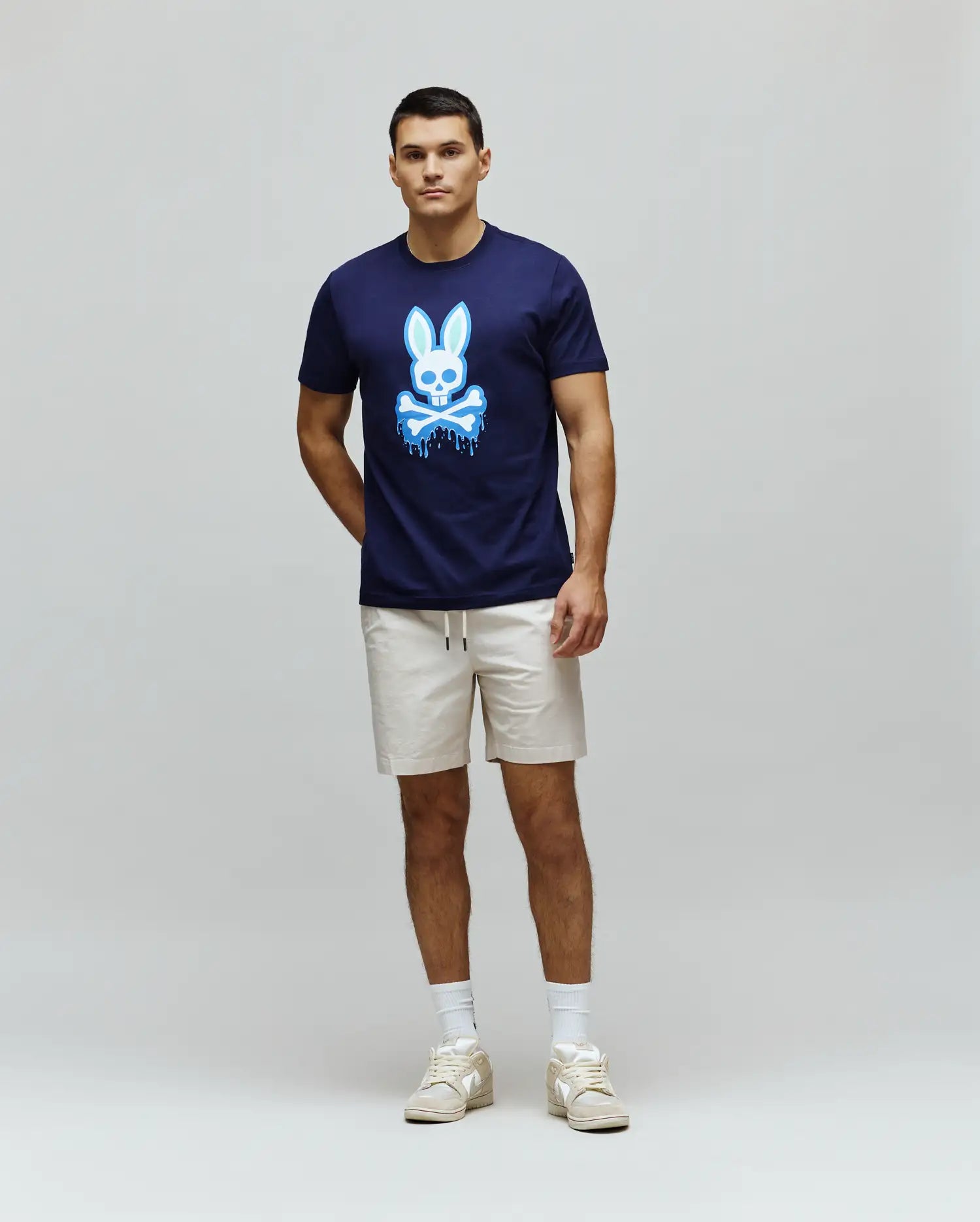 Psycho Bunny Men's Tees Carl Graphic Tee MT0200251 T-shirt blu