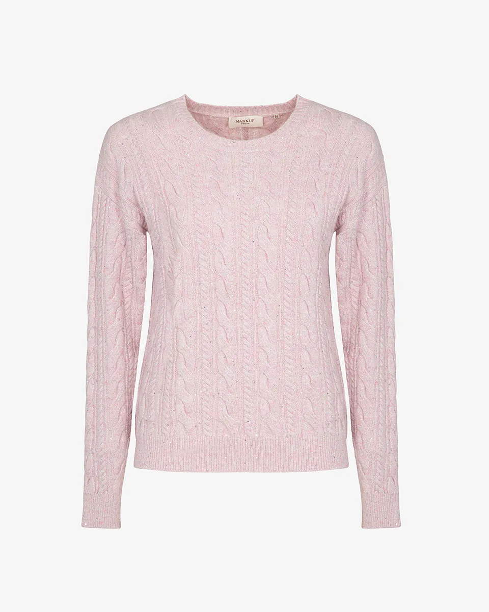 Markup Donna Maglieria Girocollo trecce in filo paillettes maglia