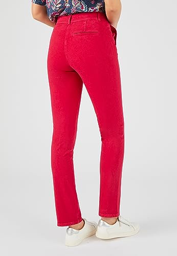 Damart Prêt-à-porter Pantaloni Bi-Stretch Effetto Pancia Piatto pantaloni rosso ciliegia taglia 40