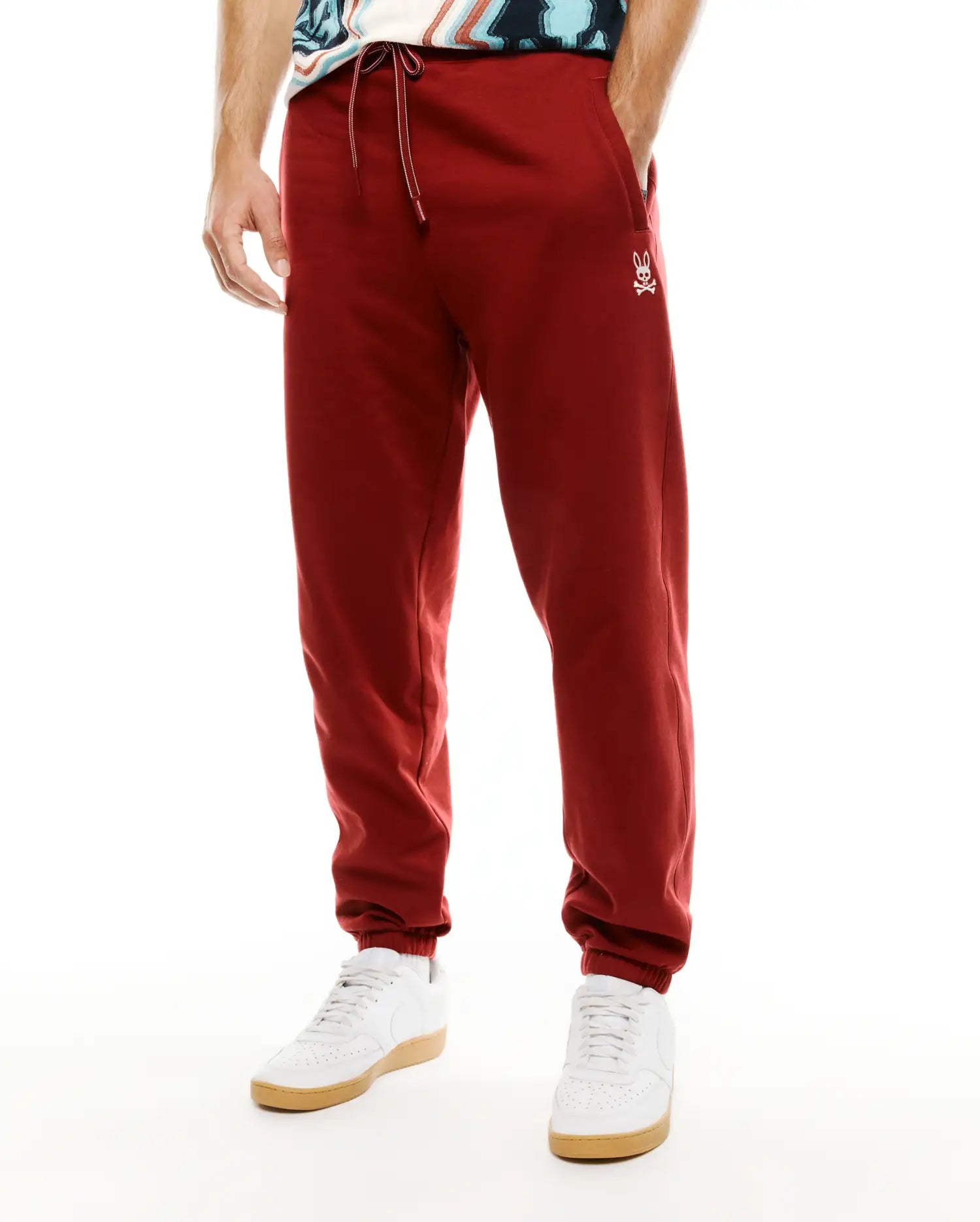 Psycho Bunny Men's Pants Terrence Brushed Fleece Jogger MB0800092 jogger rosso