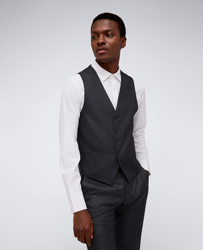 Kenneth Cole Reaction Ready Flex Slim-Fit Suit Separate Vest gilet slim gunmetal elasticizzato