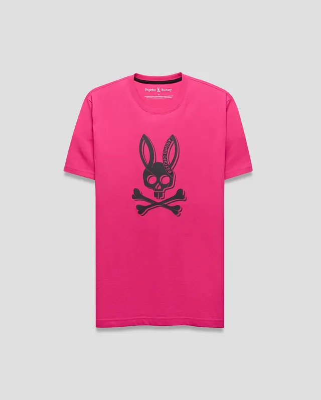 Psycho Bunny Men's Tees Serge Graphic Tee T-shirt Pink Yarrow