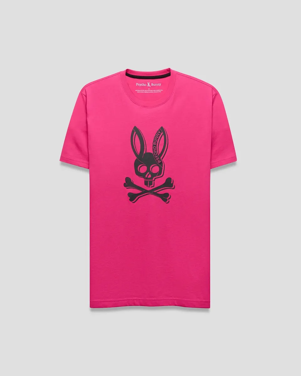 Psycho Bunny Men's Tees Serge Graphic Tee T-shirt Pink Yarrow