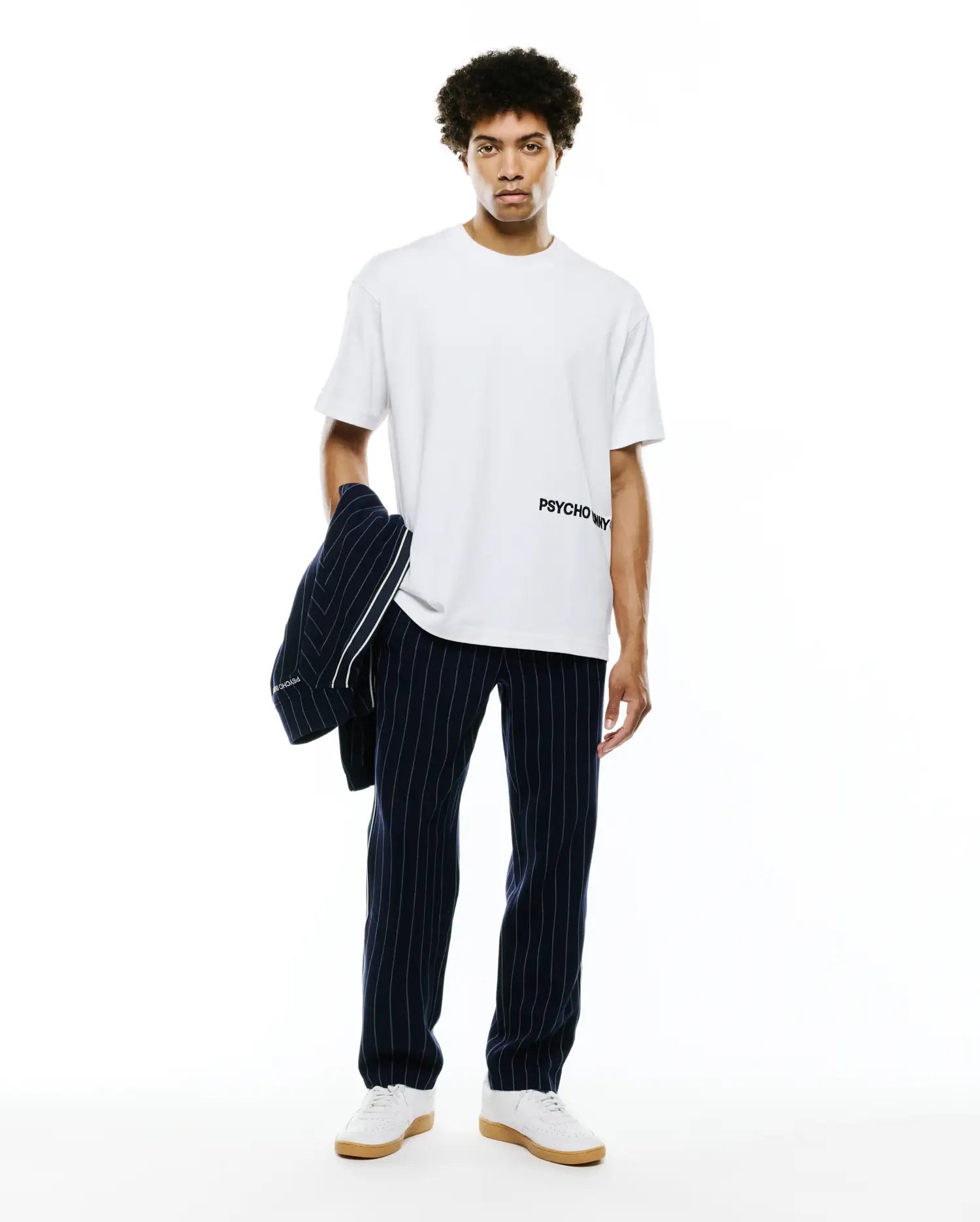 Psycho Bunny Men's Tees Haiden Oversized Tee MT0200355 T-shirt bianca cotone Pima