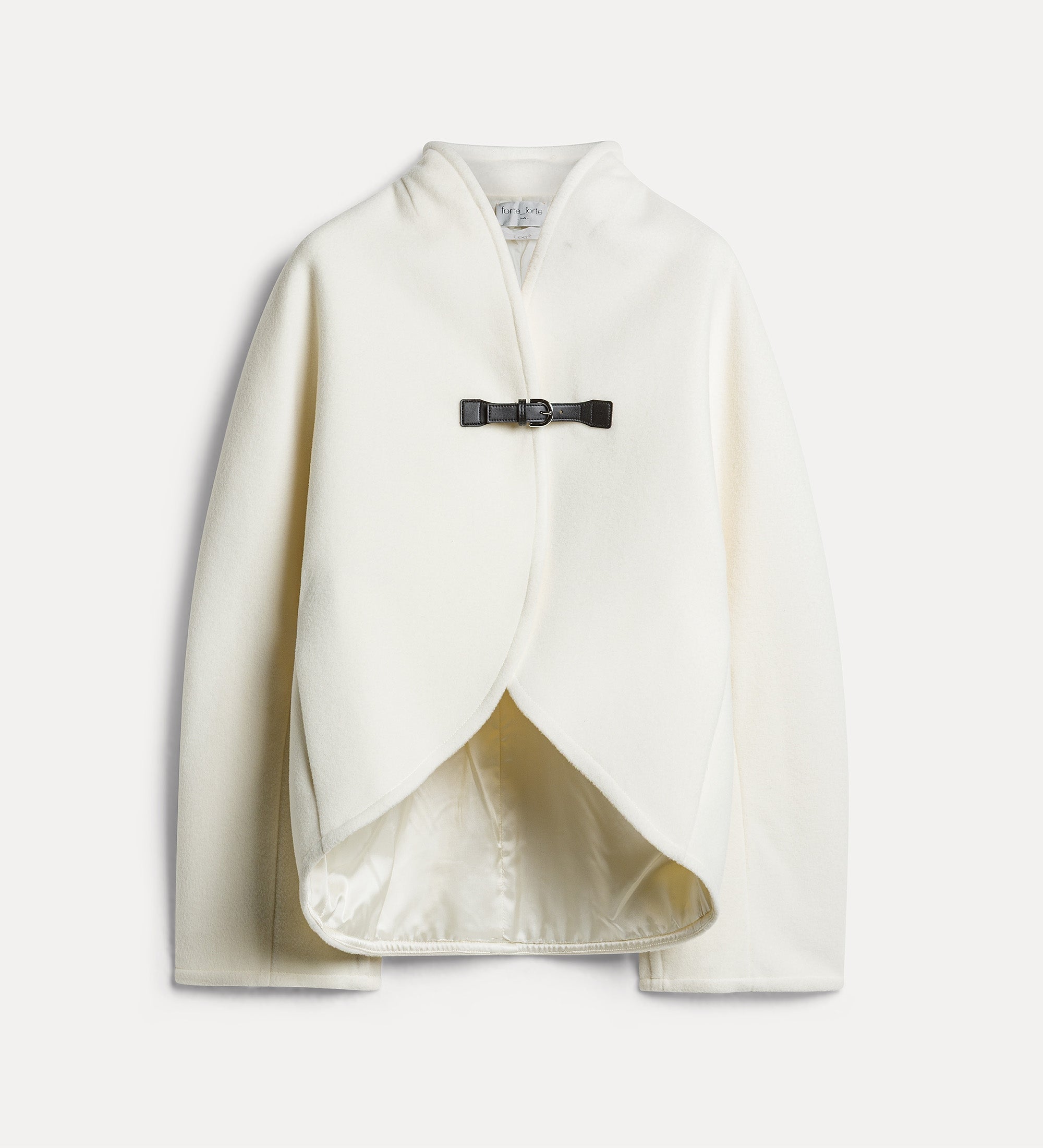 Forte capispalla e kimono short cape-style coat diamond cappotto corto a mantella bianco