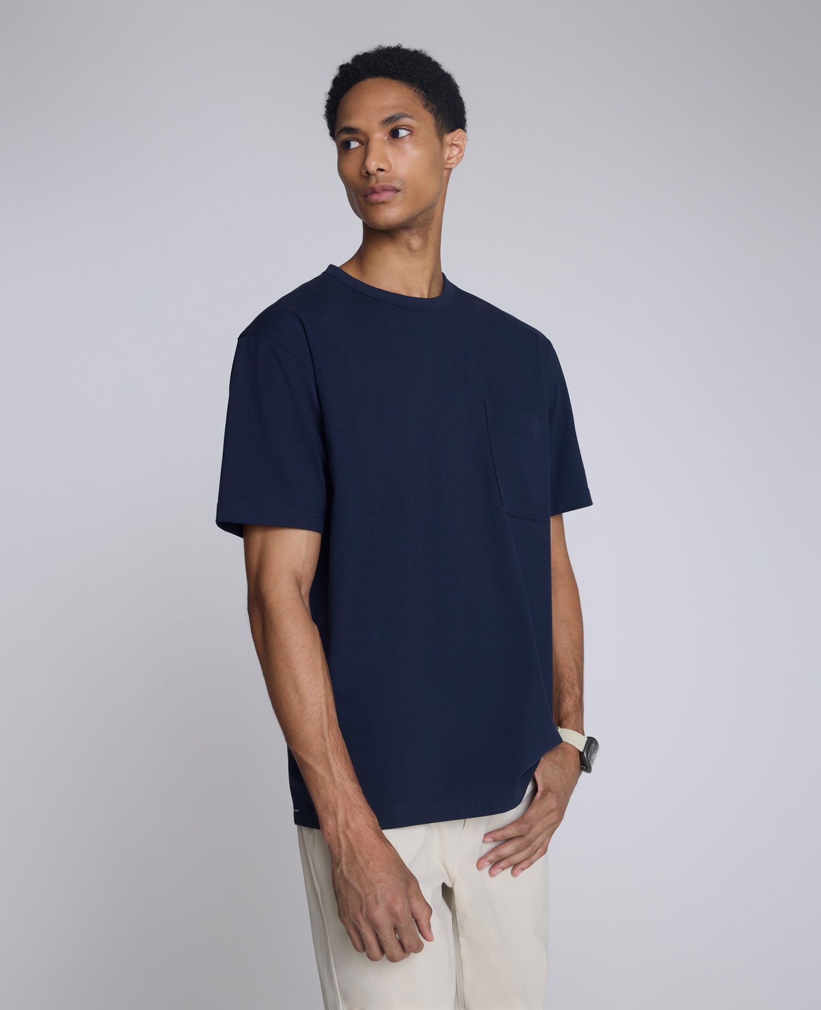 Kenneth Cole Reaction Clothing Oversized Tee T-shirt blu navy in cotone elasticizzato