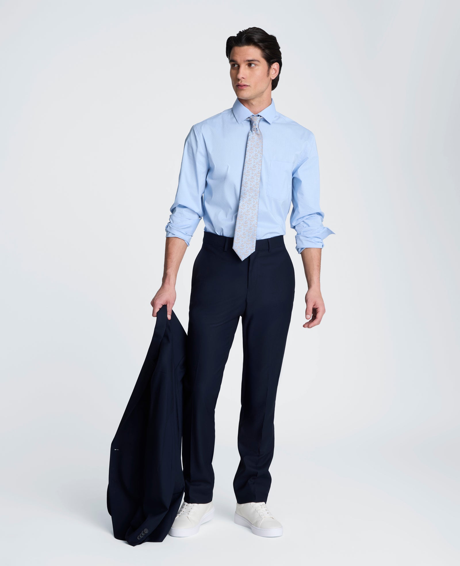 Kenneth Cole Reaction Clothing Stretch Suit Separate Pant pantaloni navy elasticizzati