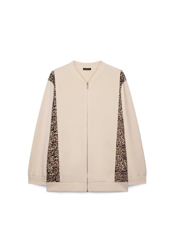 Fiorella Rubino Maglie e felpe Felpa aperta con inserti animalier M Plus