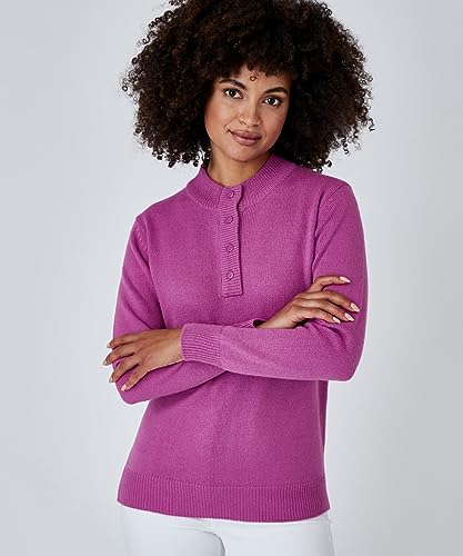 Damart Prêt-à-porter Maglione collo alto abbottonato viola malva 40
