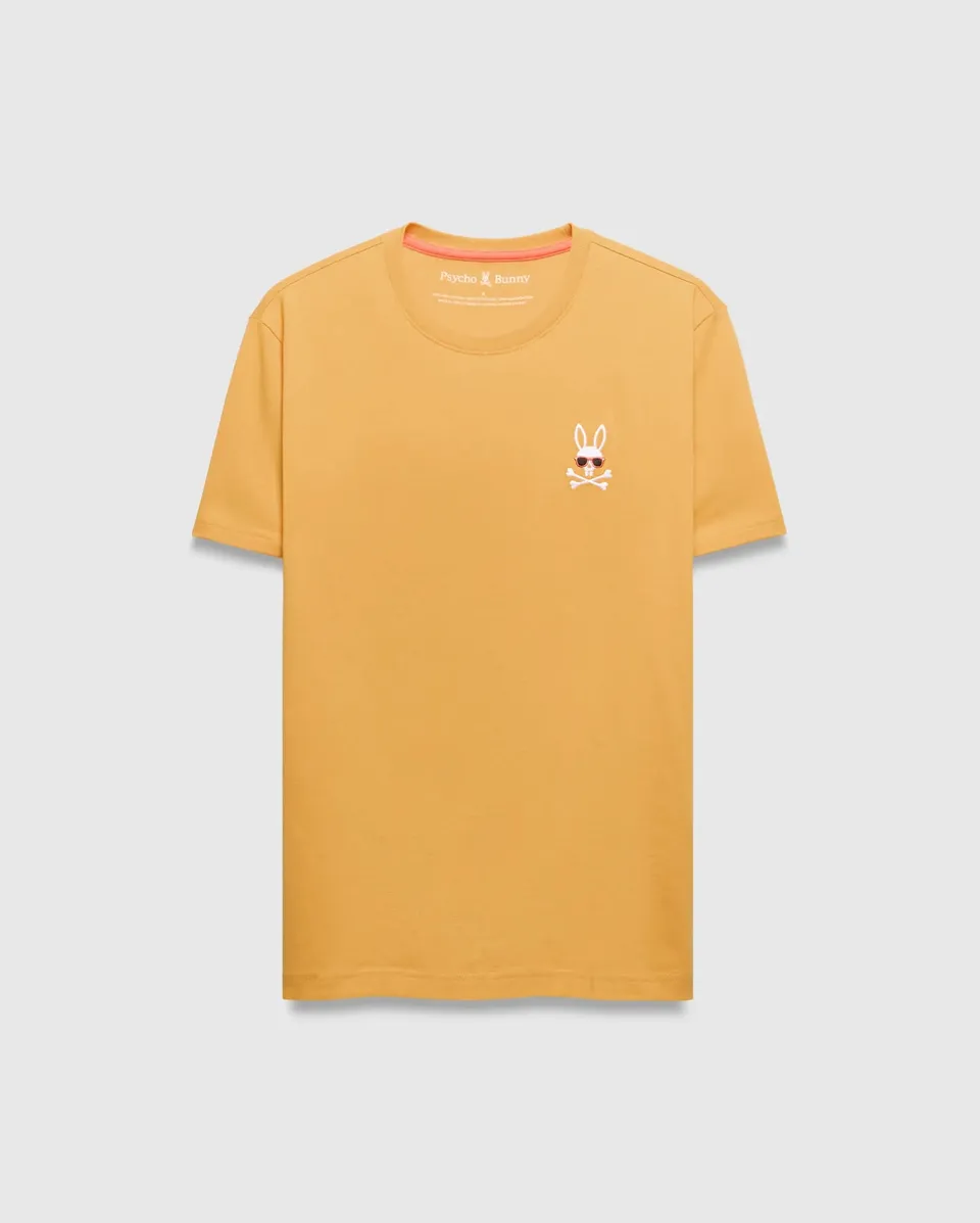 Psycho Bunny Men's Tees Sunny Chest Graphic Tee MT0200278 T-shirt gialla ricamata