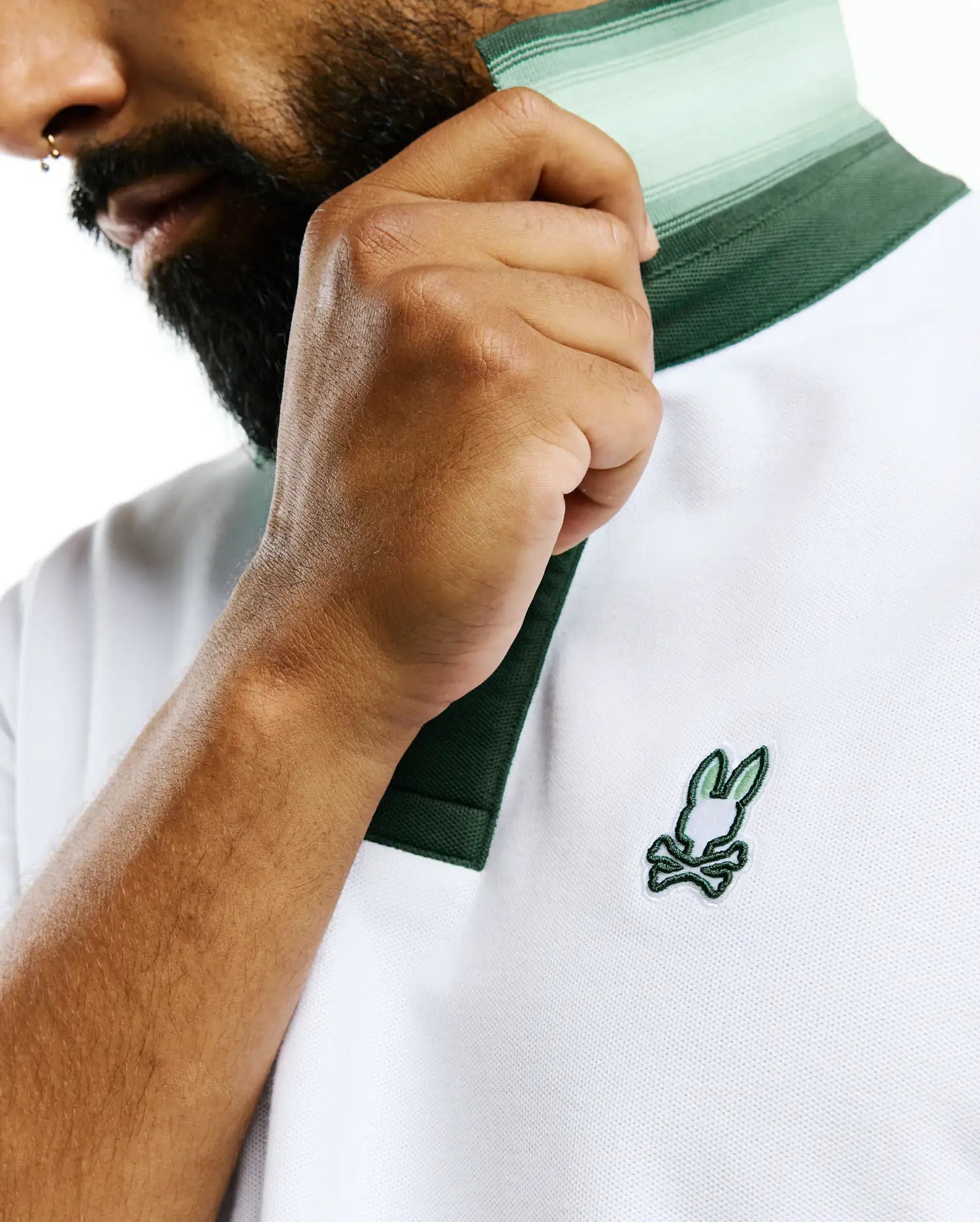 Psycho Bunny Men's Polos Jaydon Pima Piqué Polo uomo bianco cotone