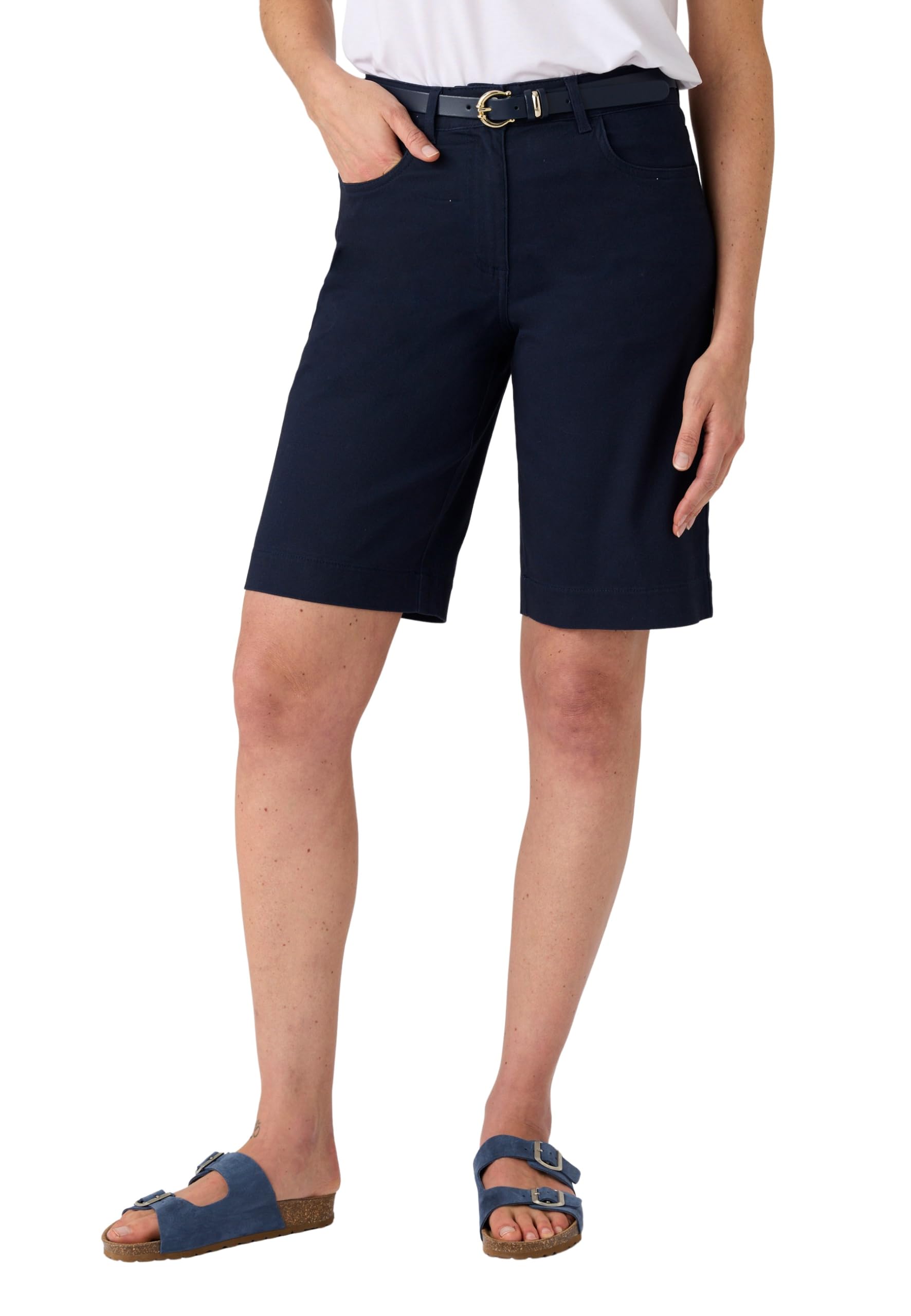 Damart Prêt-à-porter Bermuda blu in cotone stretch