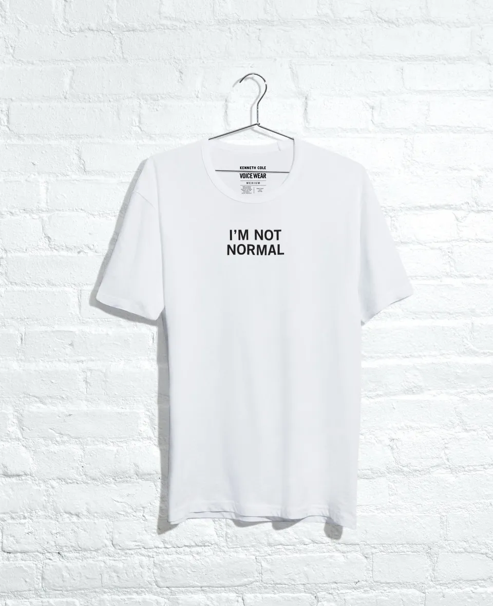 Kenneth Cole Reaction Clothing I'm Not Normal T-shirt bianca in cotone