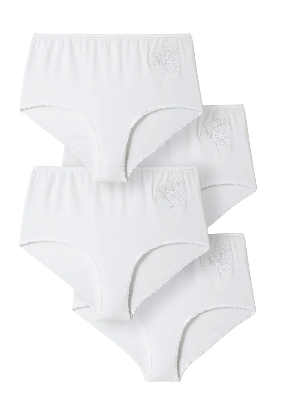 Damart Biancheria intima Set 4 mutandine maxi ricamate in cotone