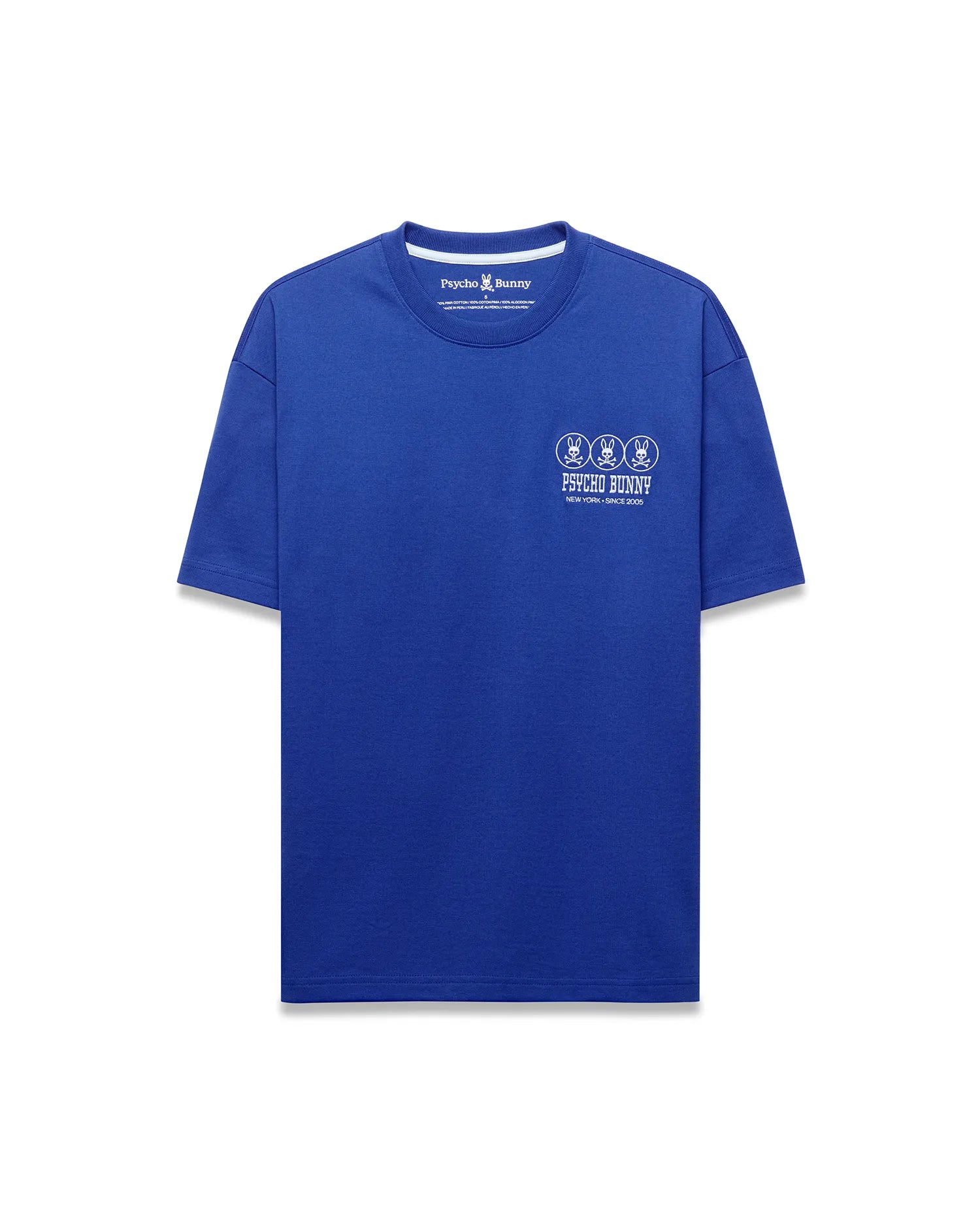 Psycho Bunny Men's Tees Men's Nathaniel Oversized Pima Tee maglietta blu