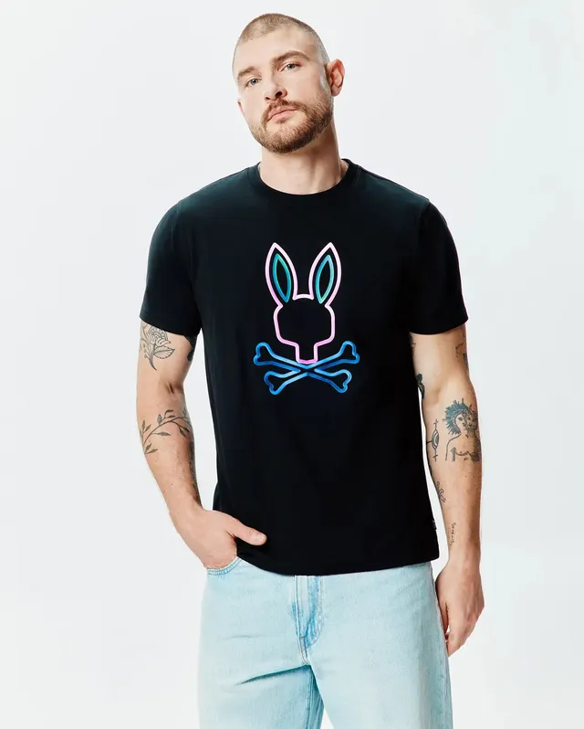 Psycho Bunny Men's Tees Dayton Graphic Tee maglietta nera