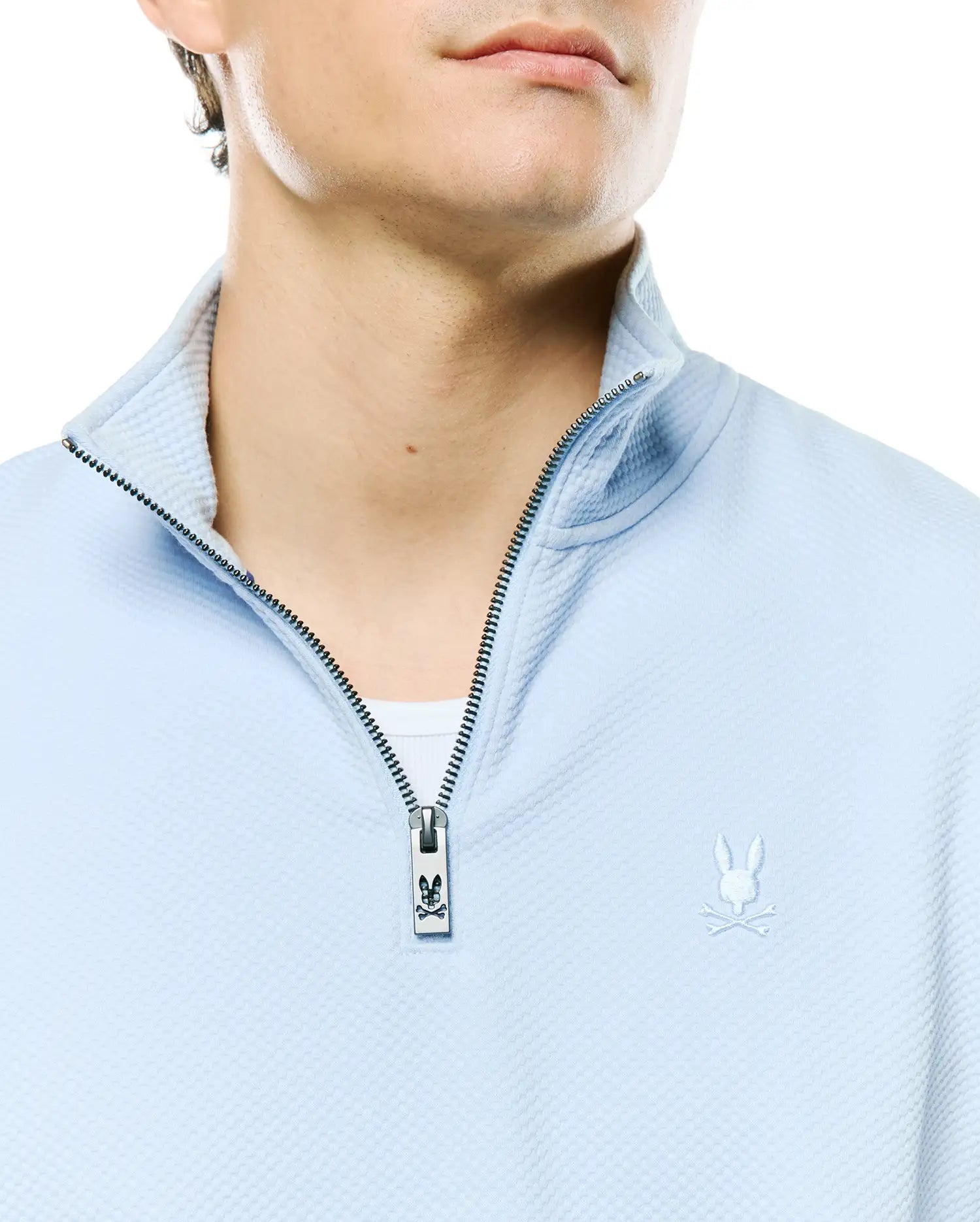 Psycho Bunny Men's Sweatshirts & Hoodies Marc Quarter-Zip Sweatshirt MT0500245 felpa blu