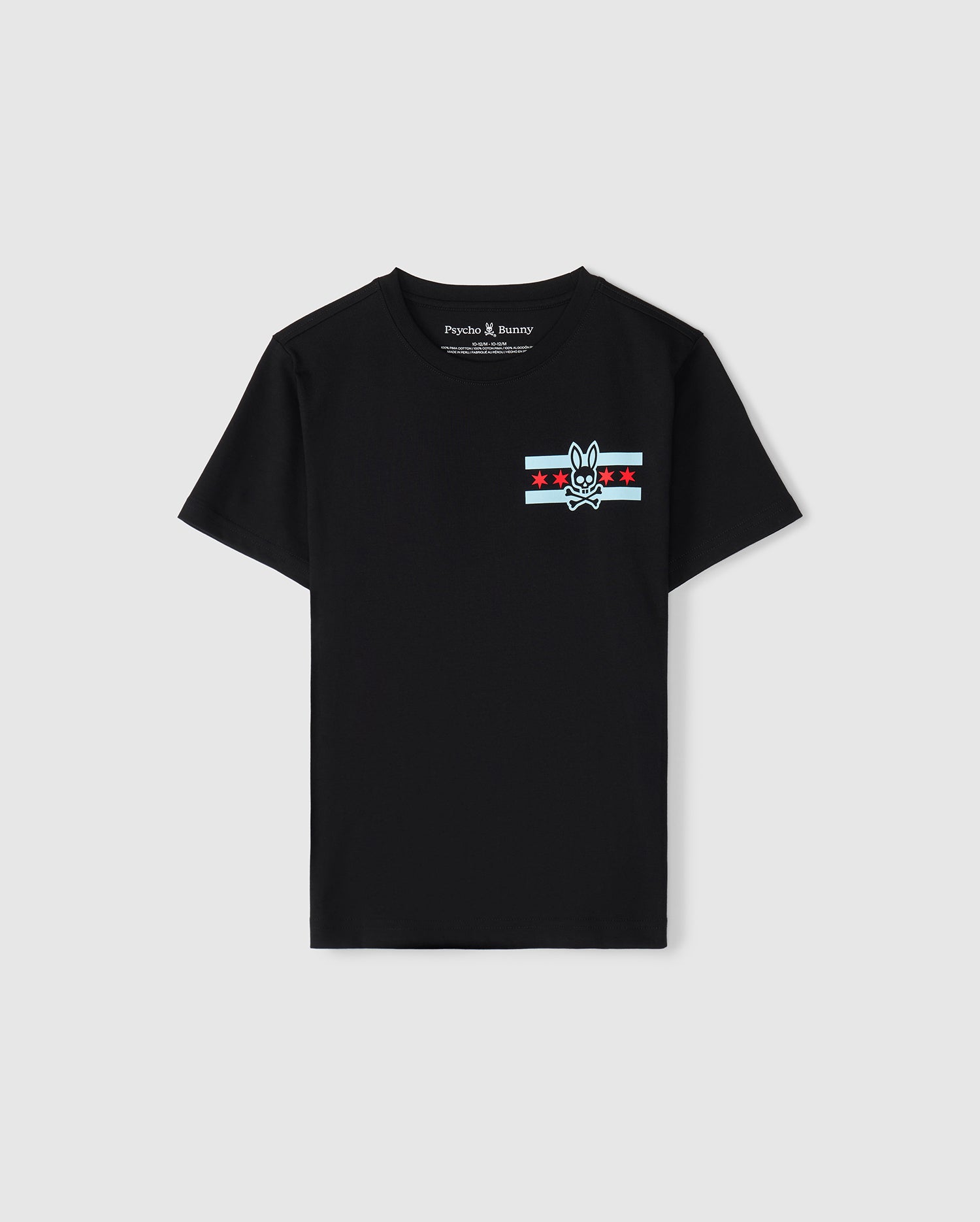 Psycho Bunny Kids Tees Chicago City Tee B0U551W1PC maglietta nera