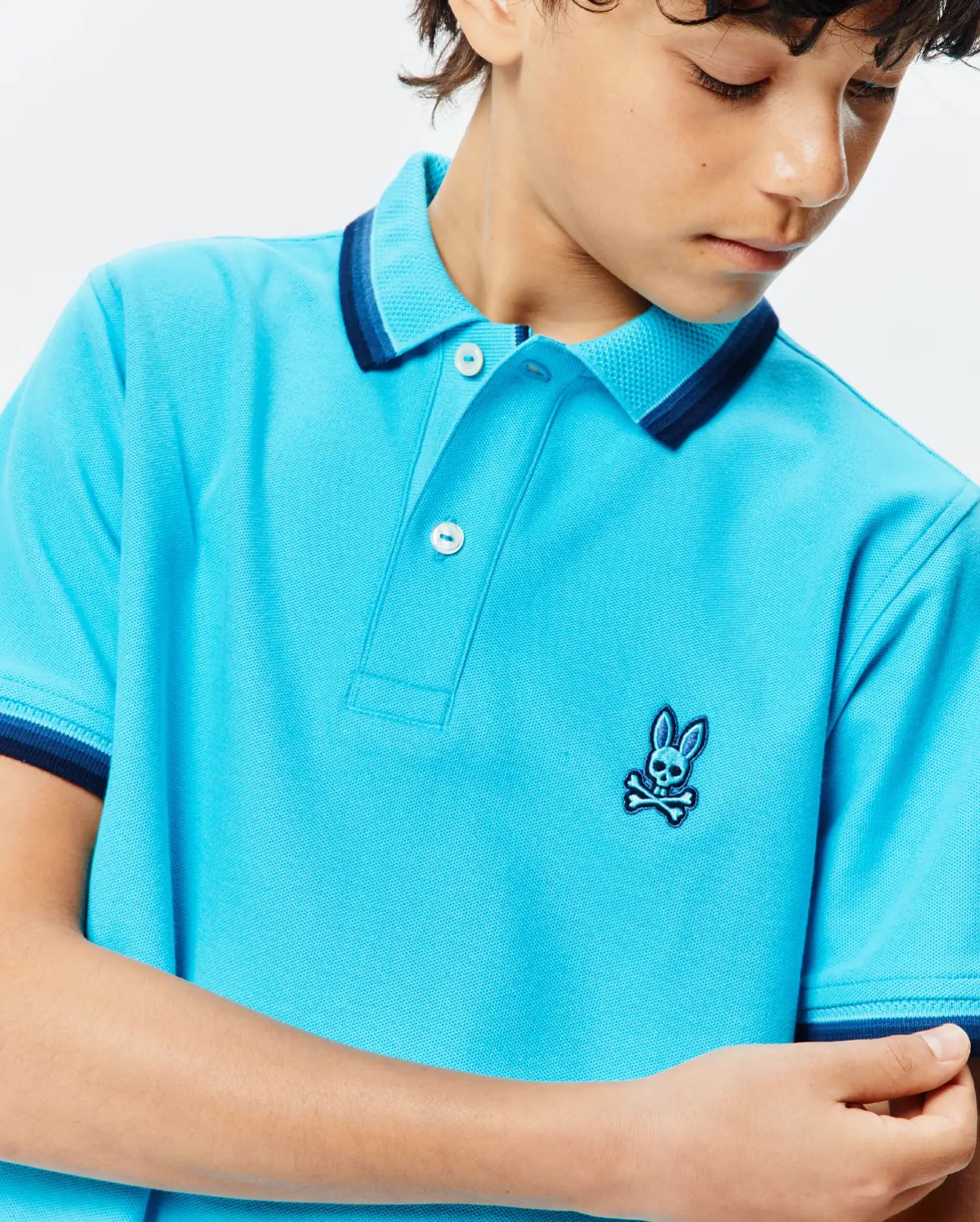 Psycho Bunny Kids Polo Shirts Kids Holden Pique Polo KT0100100 polo blu bambino