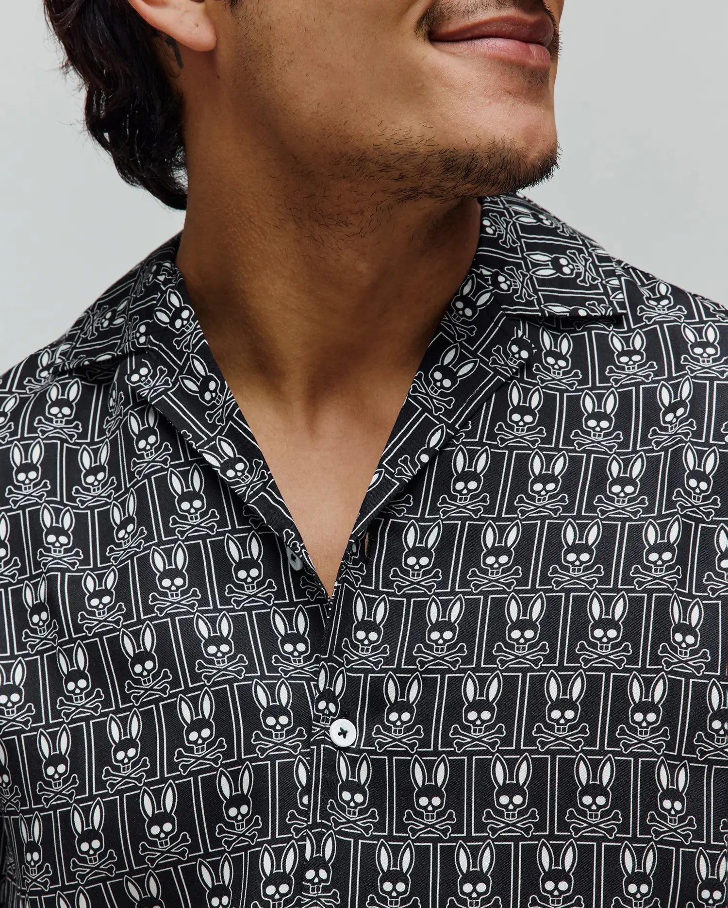 Psycho Bunny Men's Shirts MENS KEON TENCEL SHIRT MT0300166 camicia nera Tencel