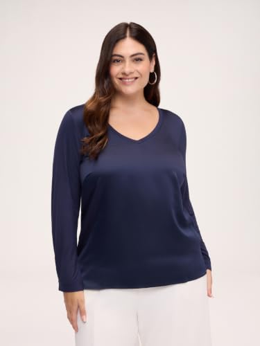 Fiorella Rubino Top e t-shirt T-shirt scollo a V bimaterica M Plus