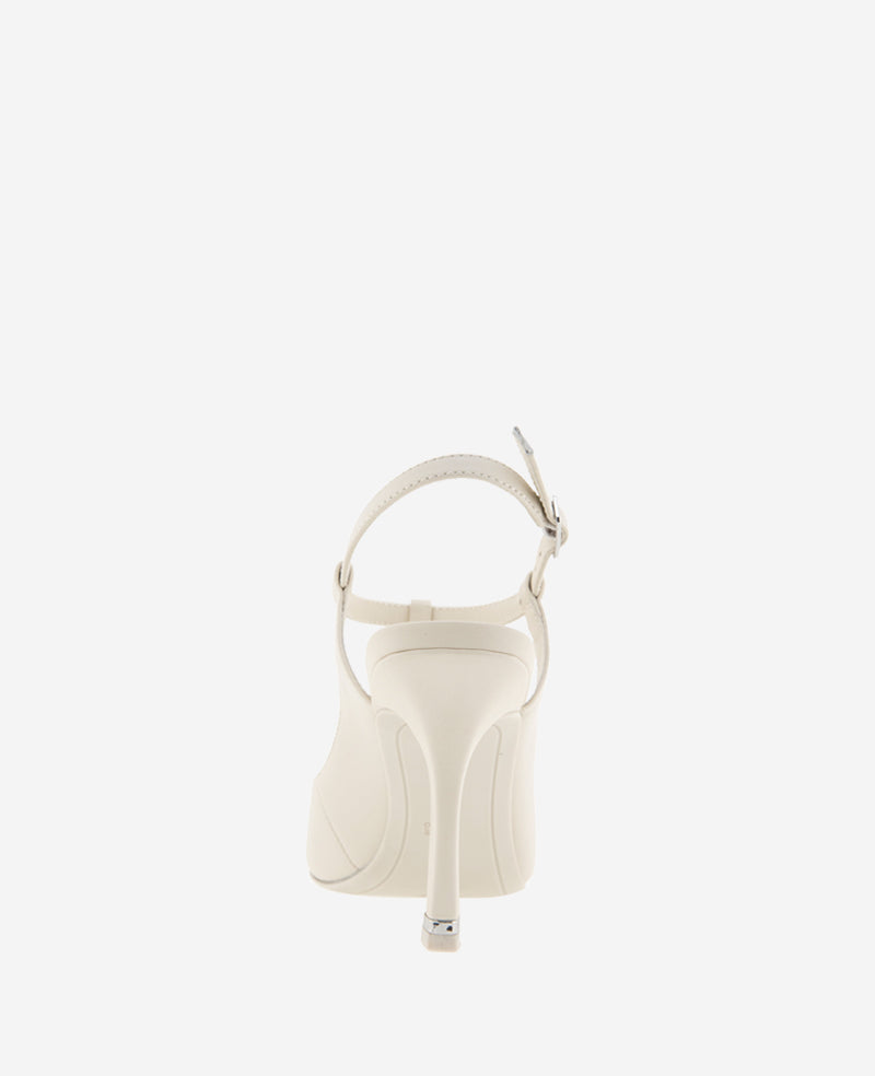 Kenneth Cole Reaction Shoes Romi T-Strap Leather Slingback Heel décolleté avorio