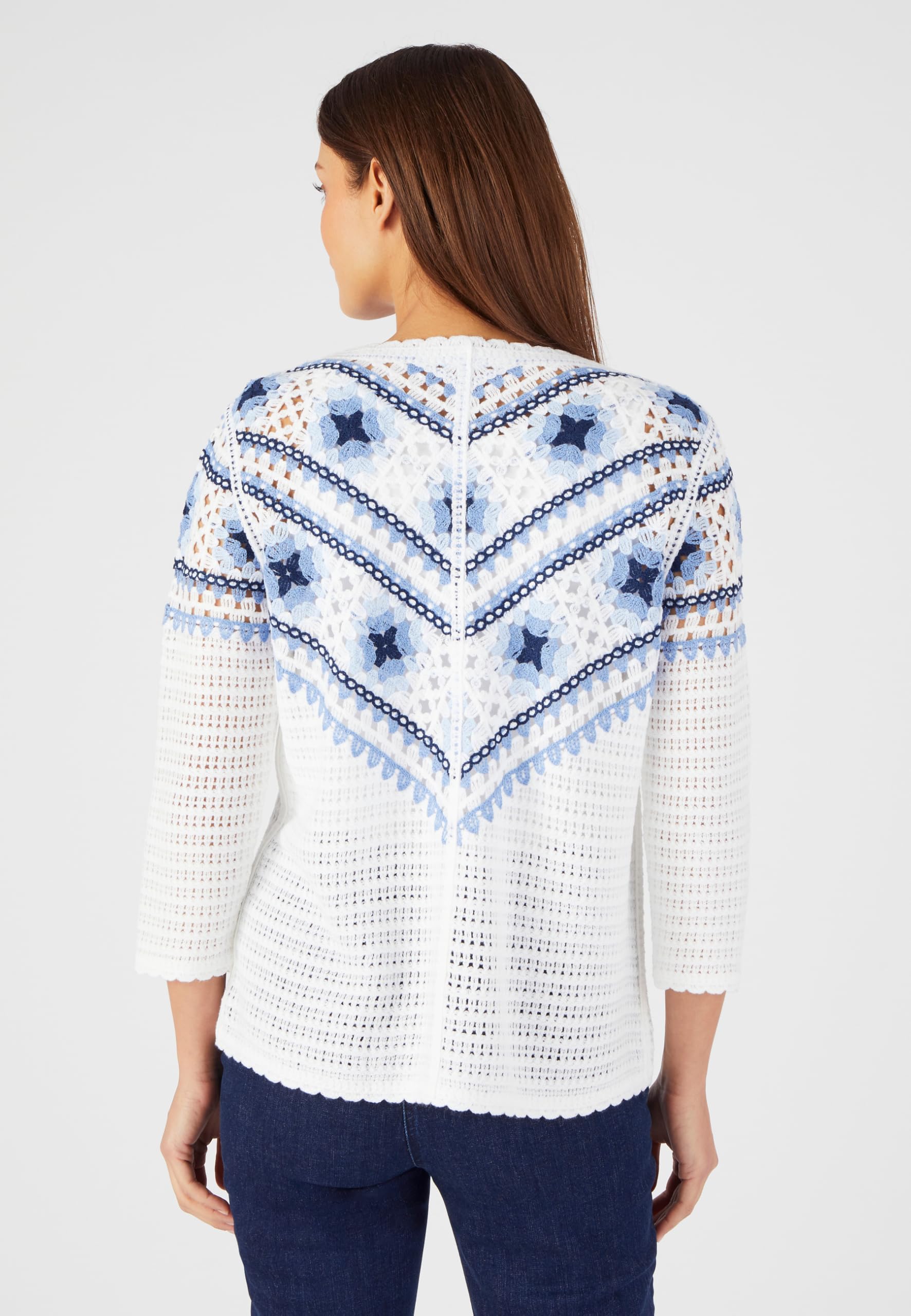 Damart Prêt-à-porter Maglione in maglia crochet colorato