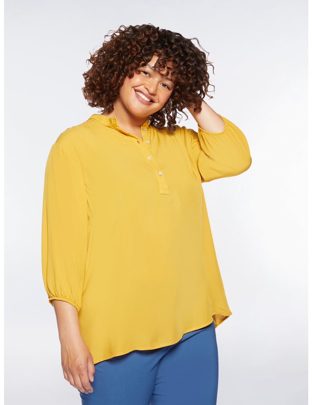 Fiorella Rubino Camicie e bluse Blusa in Viscosa con Scollo Tondo blusa 56 Plus