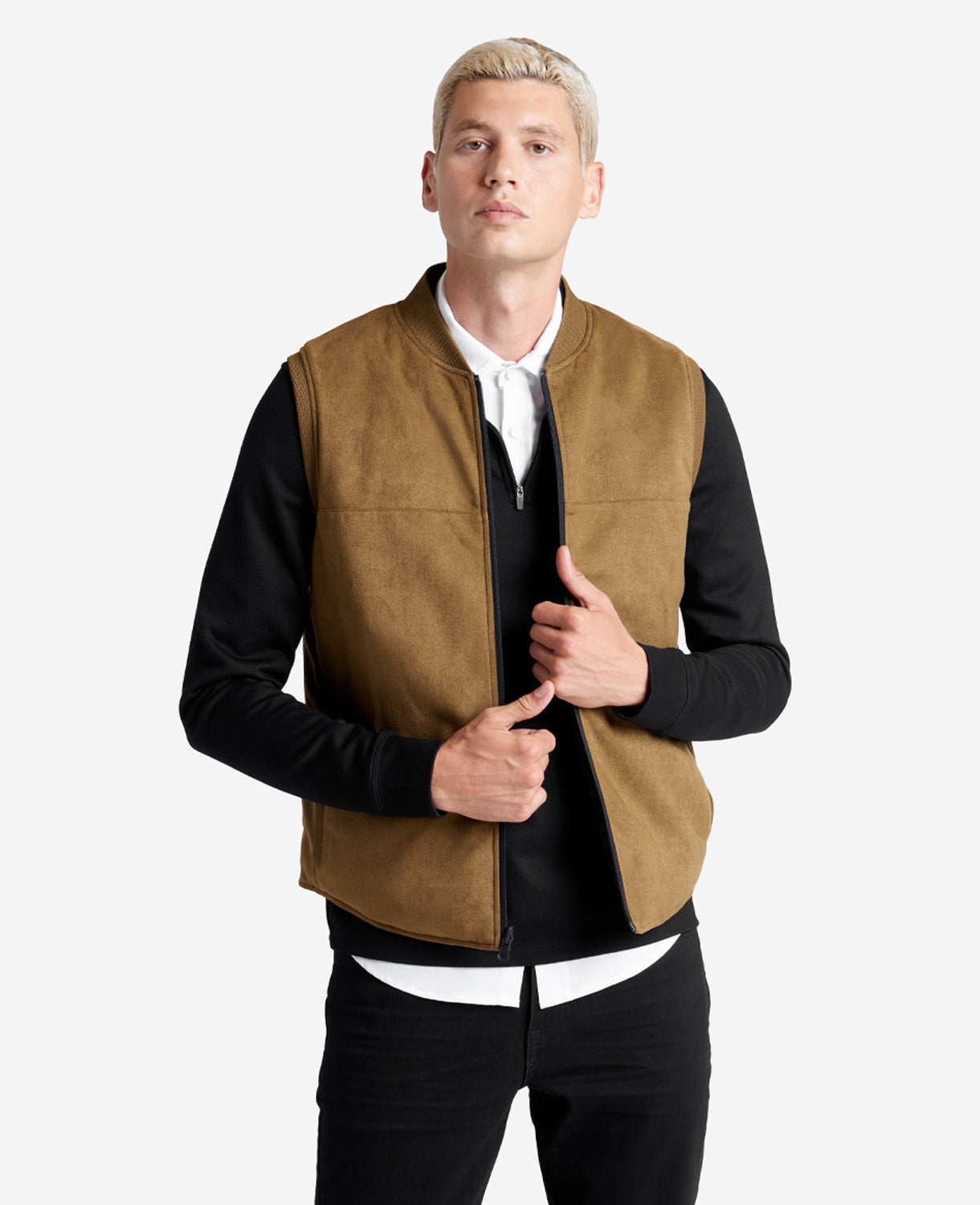Kenneth Cole Reaction Reversible Vest gilet reversibile beige nero leggero