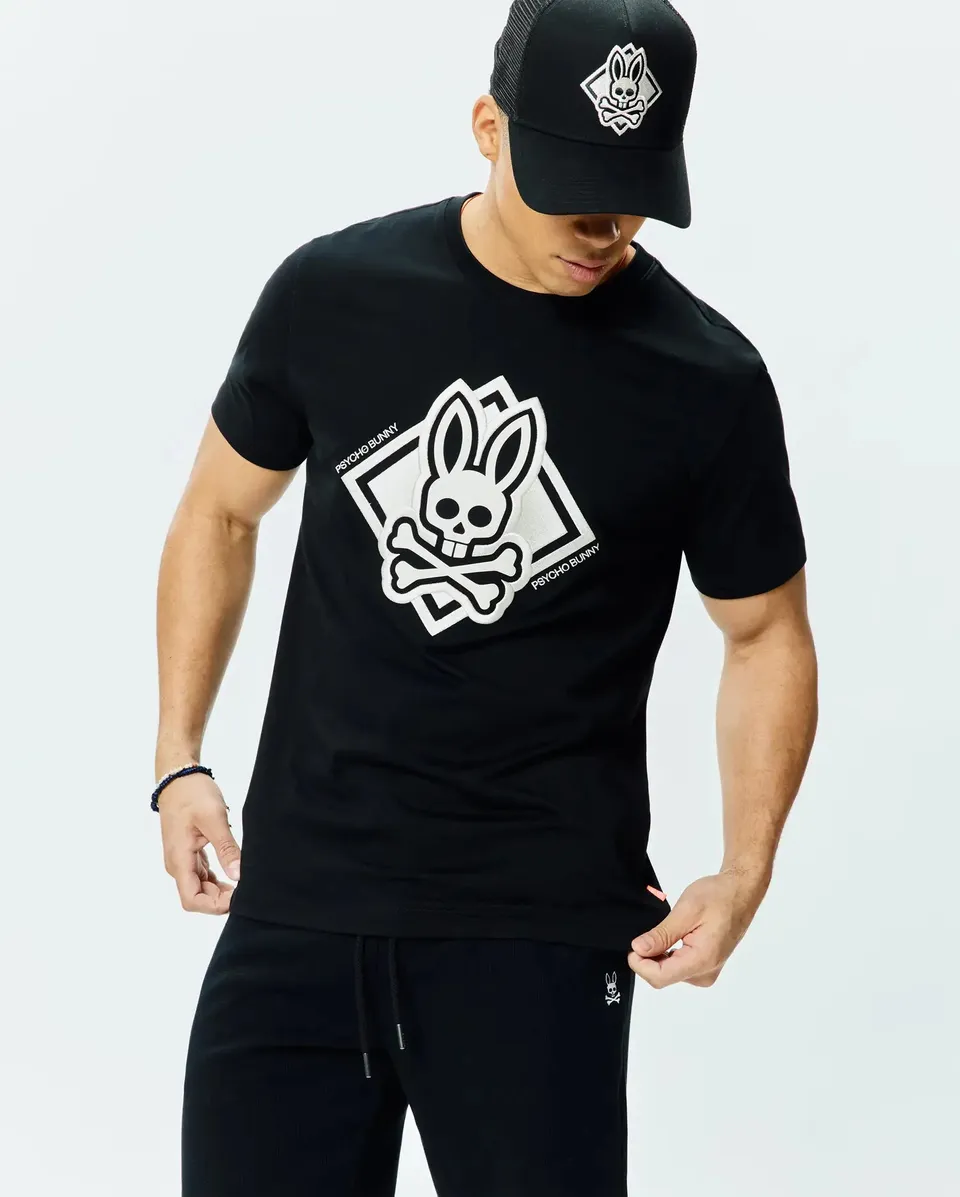 Psycho Bunny Men's Tees MENS TOBIAS GRAPHIC TEE - MT0200288 t-shirt nera