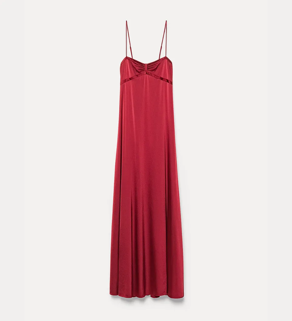 Forte abiti spaghetti strap dress abito pomegranate in seta stretch