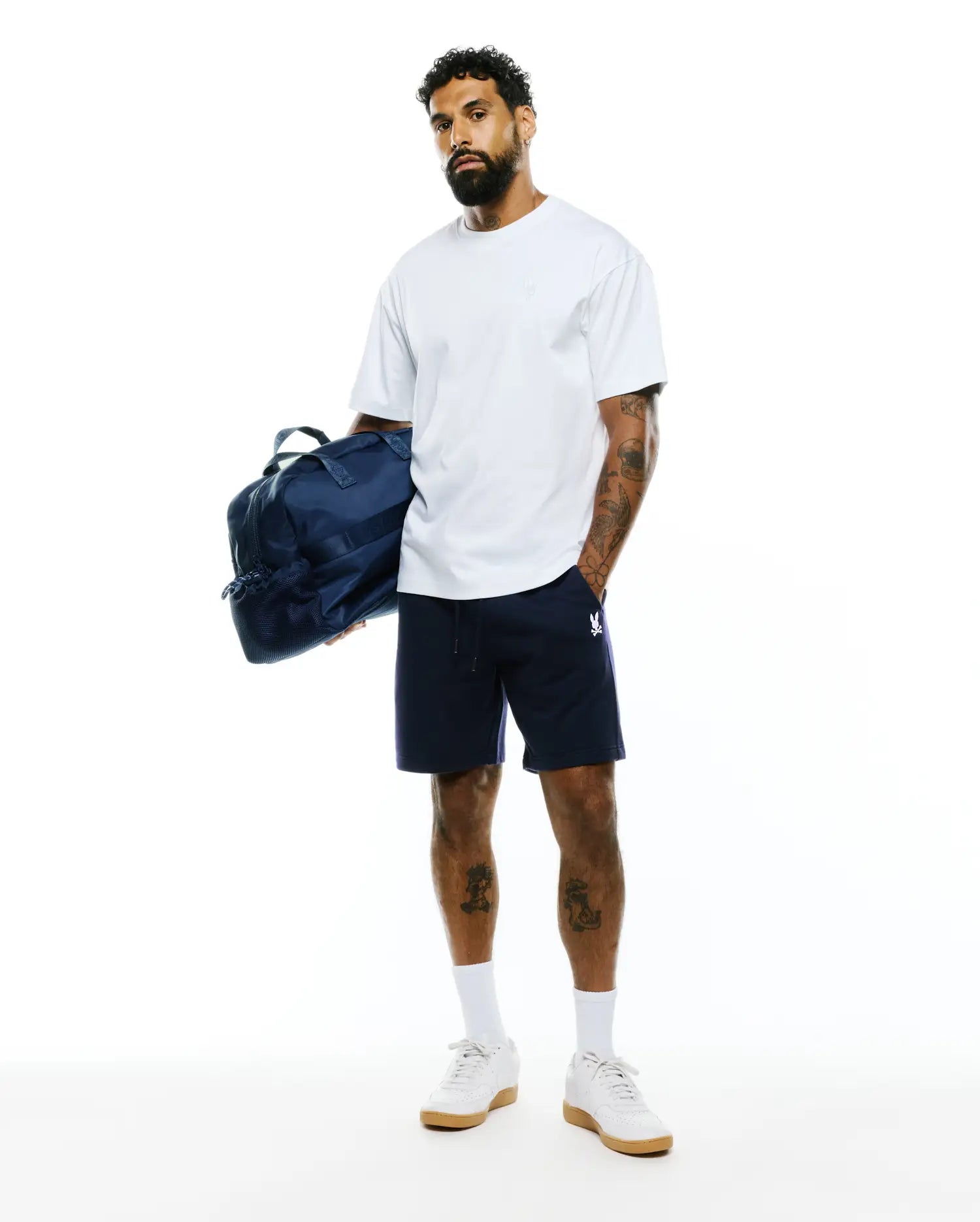 Psycho Bunny Men's Shorts MEN'S GABE FRENCH TERRY SWEATSHORTS 7 1/2 MB0900078 blu