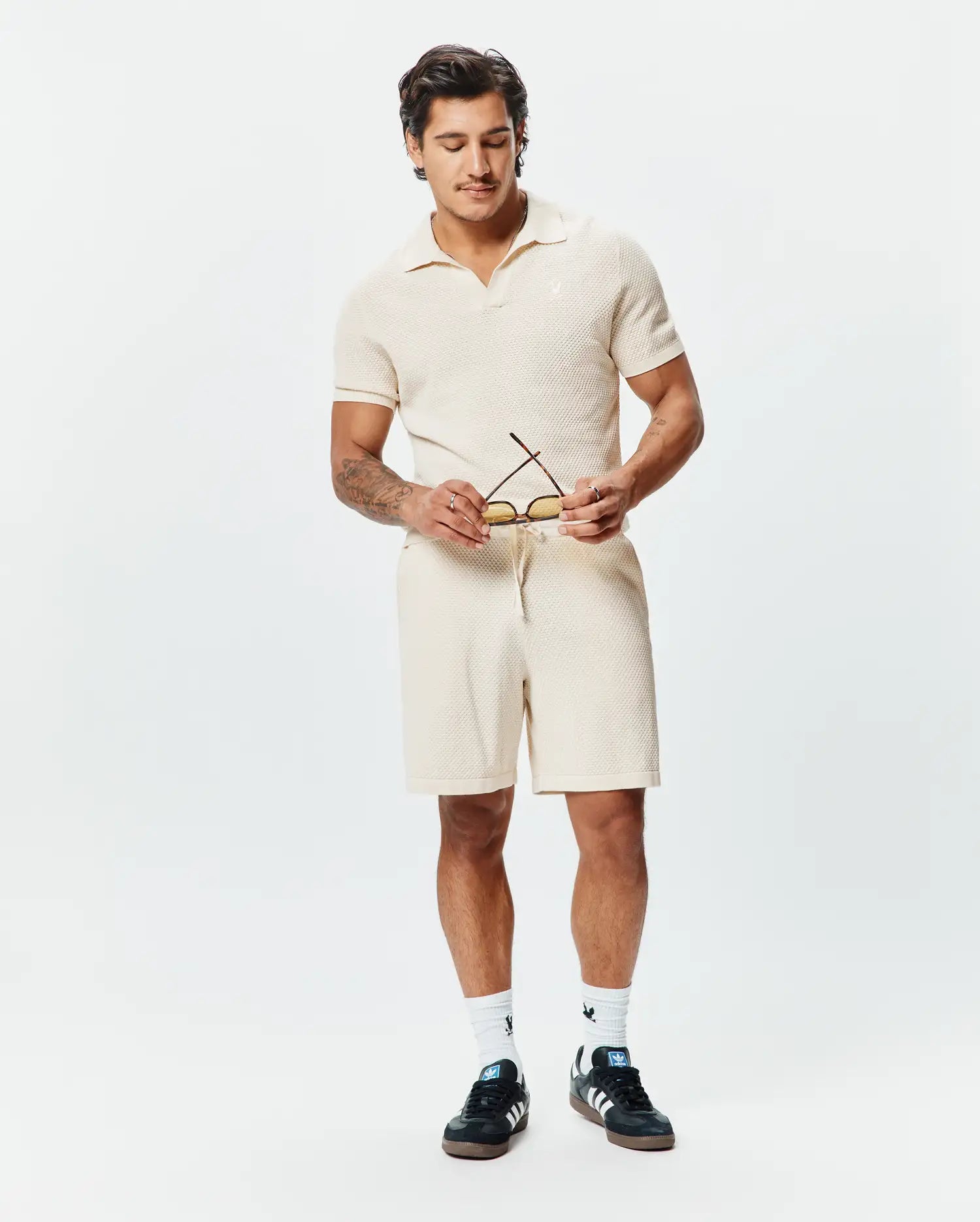 Psycho Bunny Men's Shorts Devon Knit Short 7" pantaloncini bianchi XXS-XXXL cotone