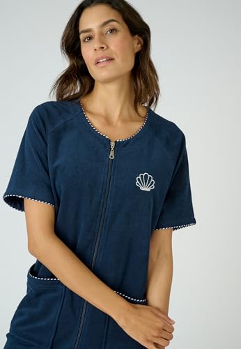 Damart Prêt-à-porter Damart - Vestito rilassante spugna Donna abito blu con zip