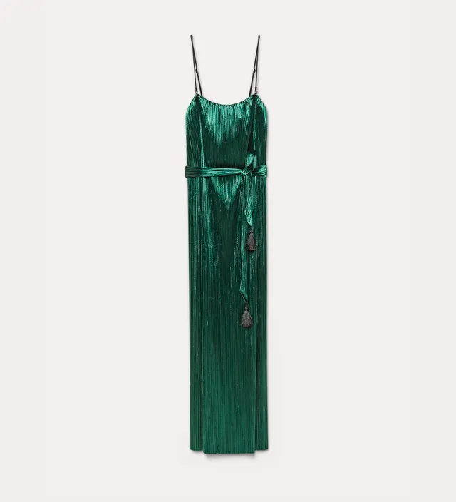 Forte abiti Plissé Column Dress abito jade in jersey effetto velluto