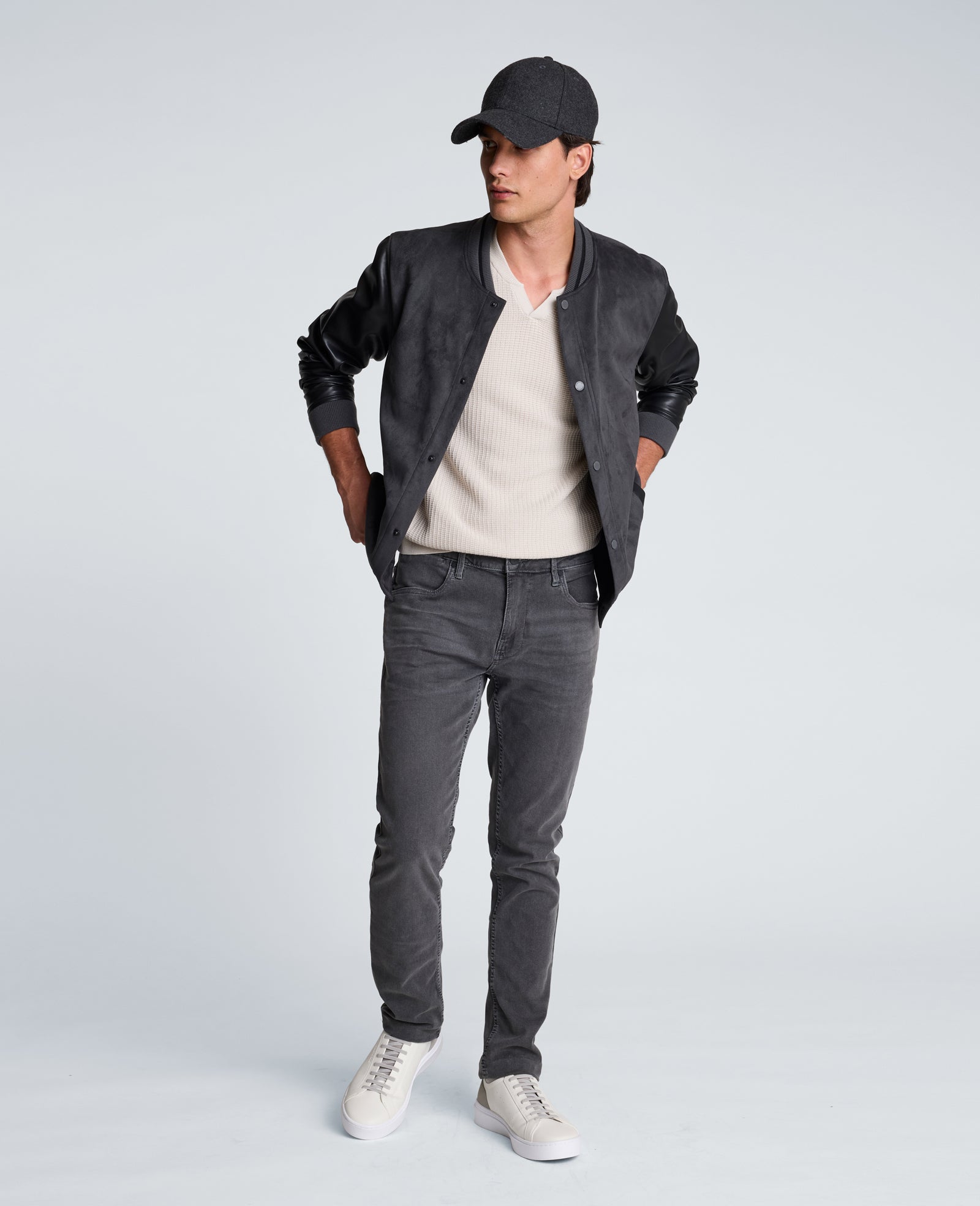 Kenneth Cole Reaction Johnny Collar Henley Sweater maglia uomo in cotone